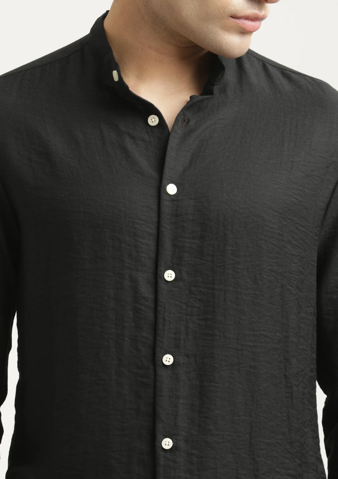 Men Mandarin Collar Nylon Shirt - Image 6