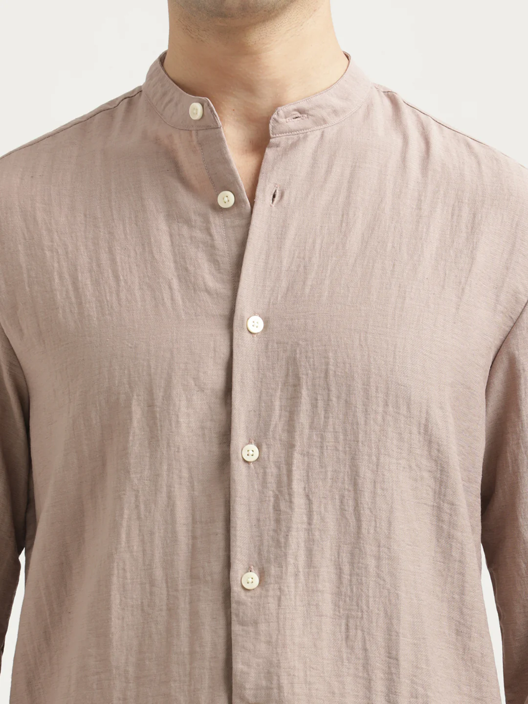 Men Mandarin Collar Nylon Shirt - Image 5