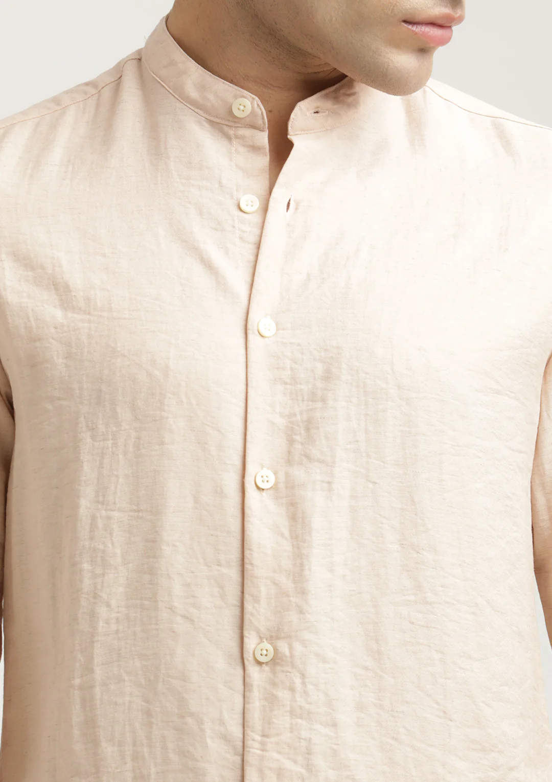 Men Mandarin Collar Nylon Shirt - Image 5