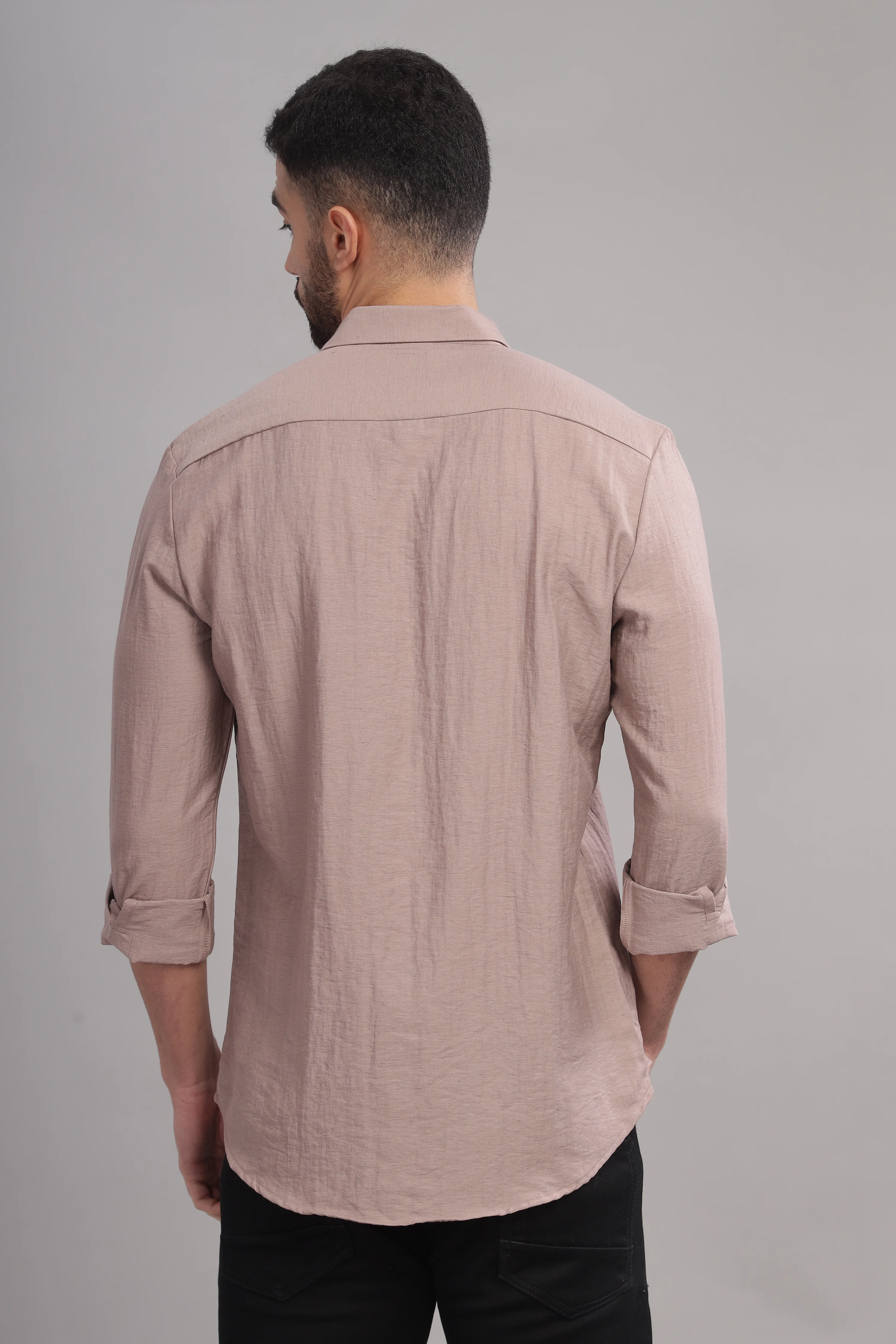Men Marble Pink Slim Fit Shirt - Image 2