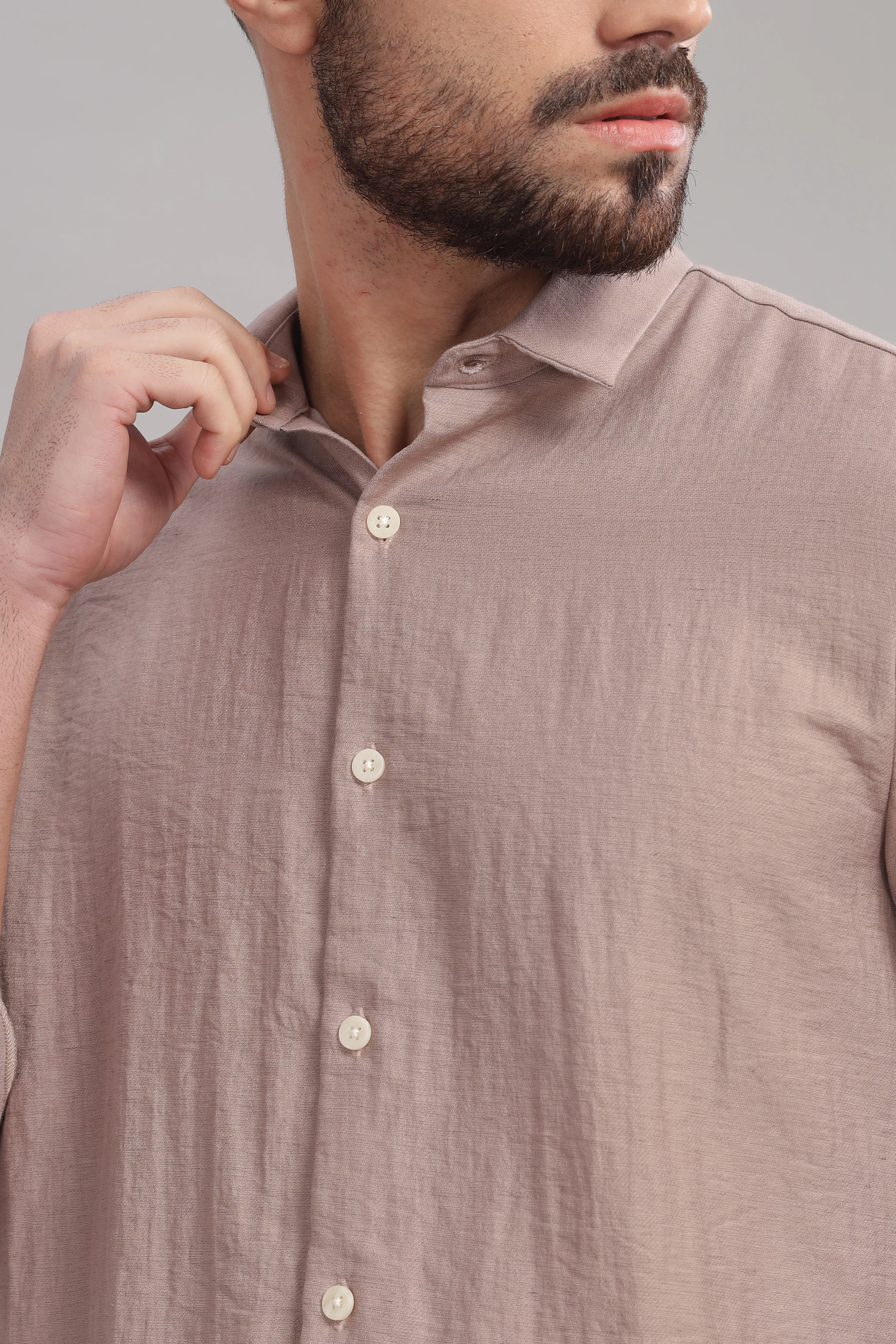Men Marble Pink Slim Fit Shirt - Image 6