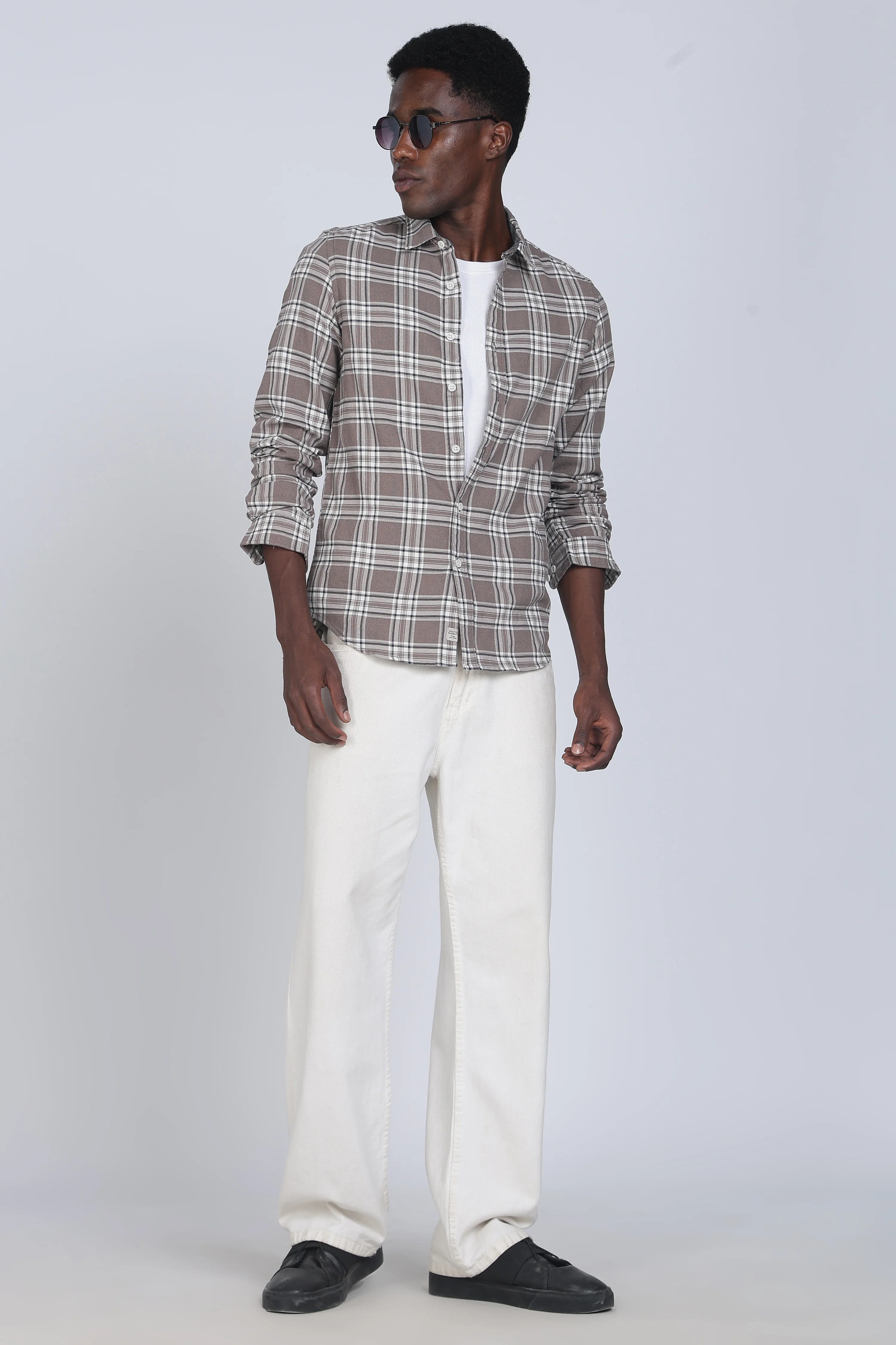 Men Marocco Textured Check Shirt - Image 6