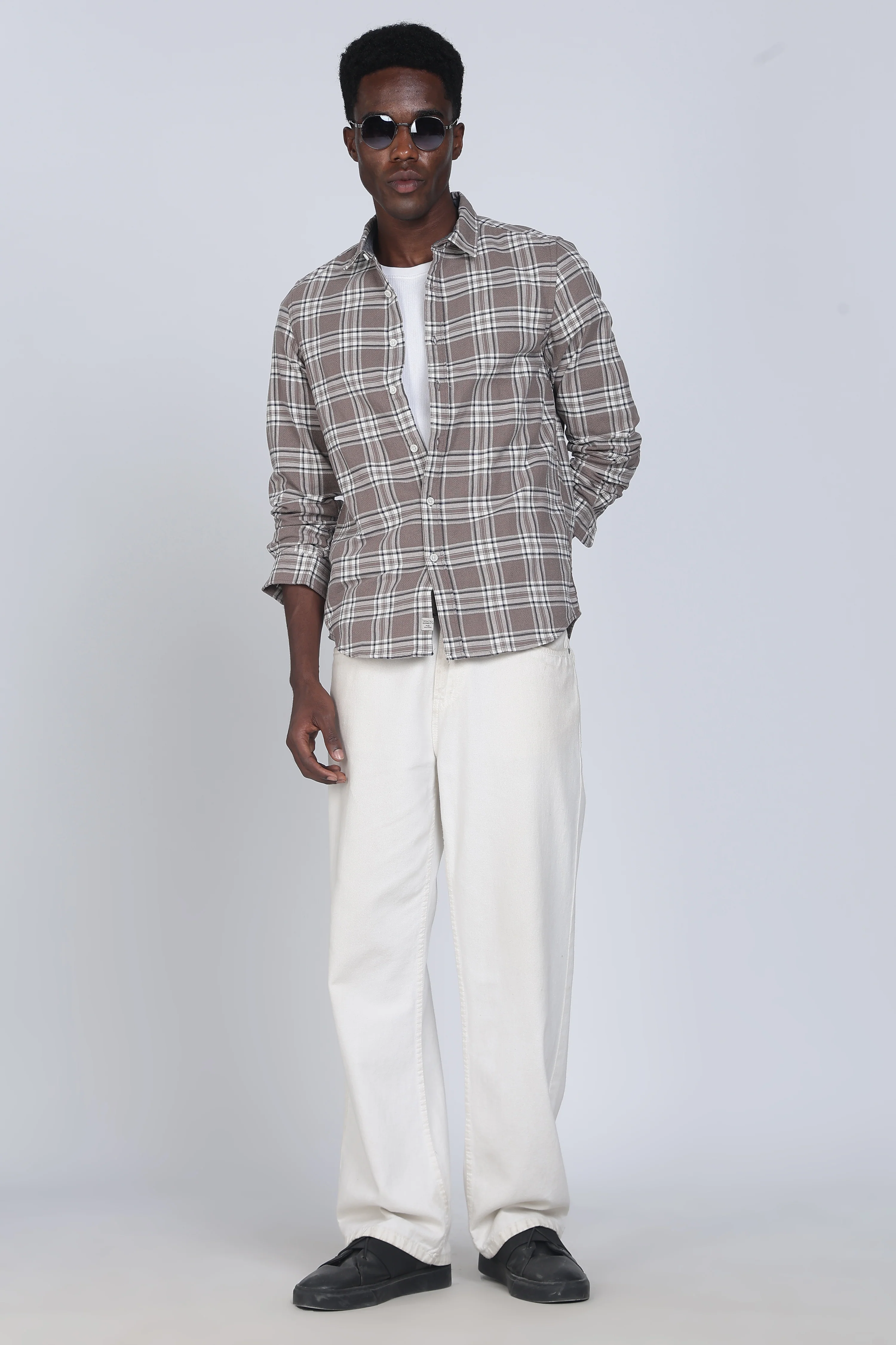 Men Marocco Textured Check Shirt - Image 8