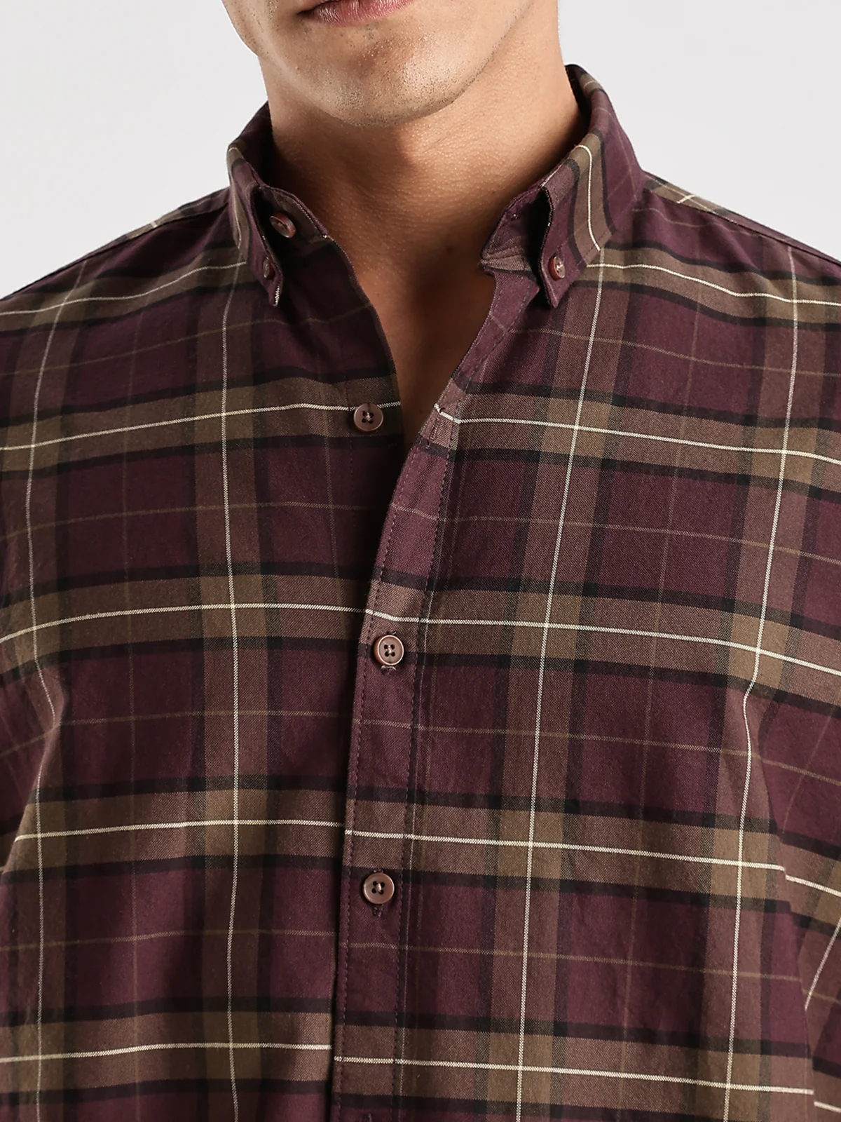 Men Maroon Casual Shirt - Image 2