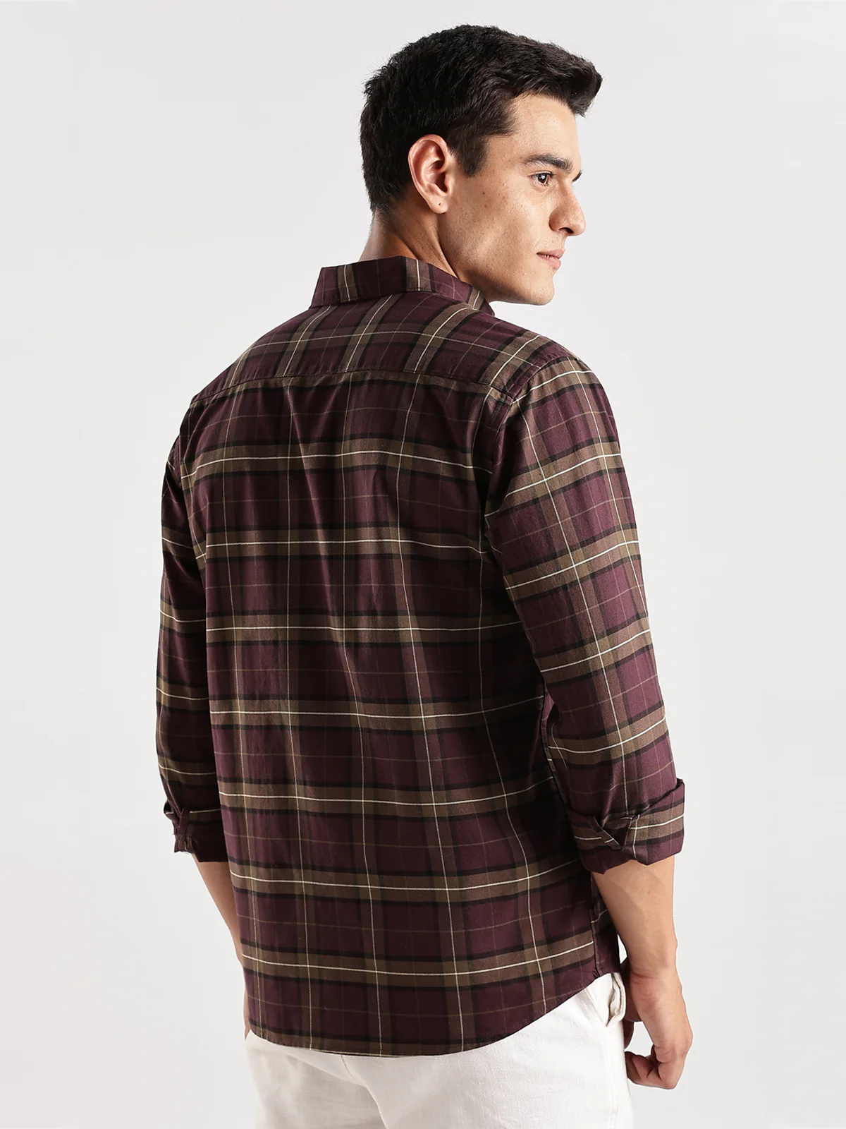 Men Maroon Casual Shirt - Image 3