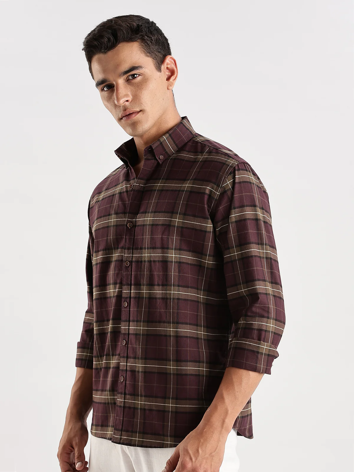 Men Maroon Casual Shirt - Image 4