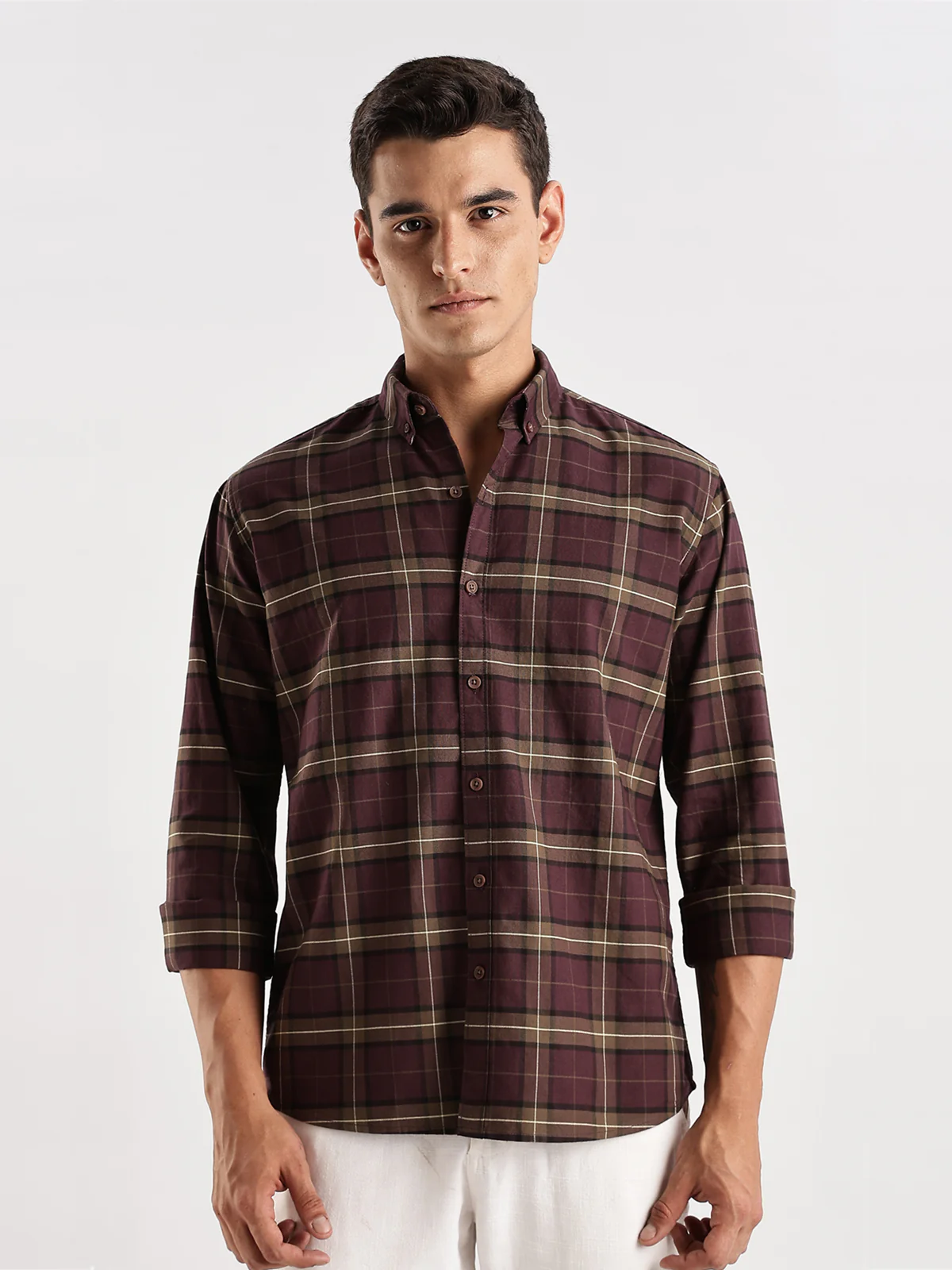 Men Maroon Casual Shirt - Image 6