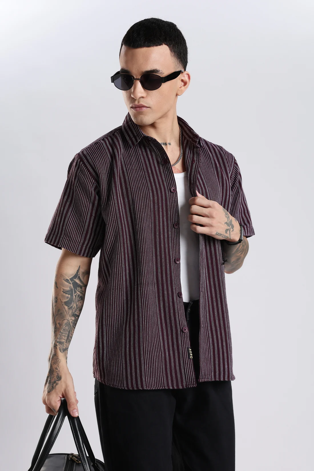 Men Maroon Casual Shirt - Image 7