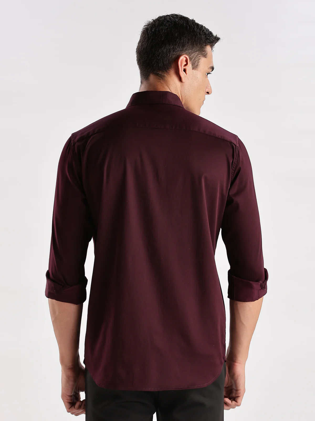 Men Maroon Casual Shirt - Image 3