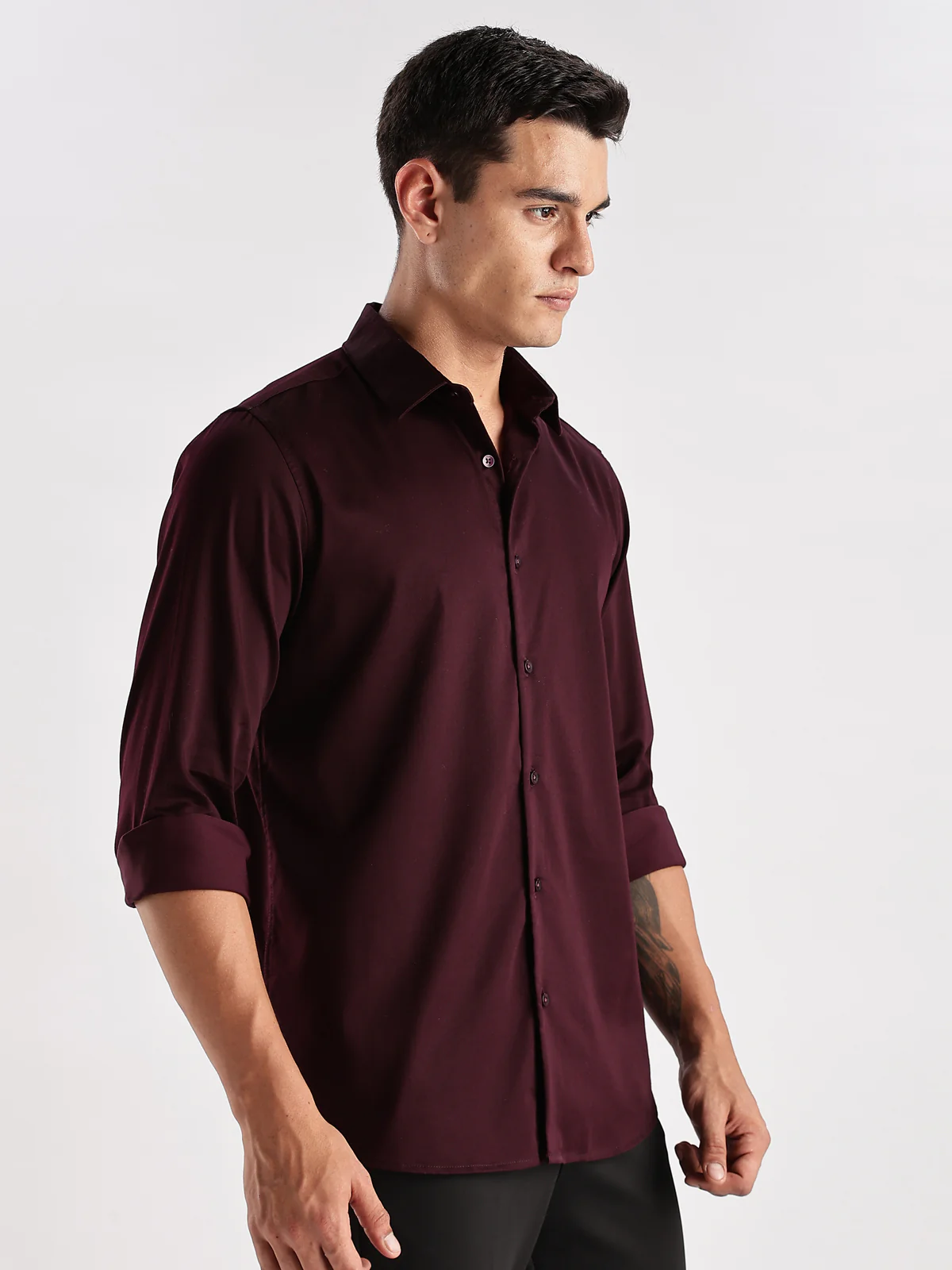 Men Maroon Casual Shirt - Image 4
