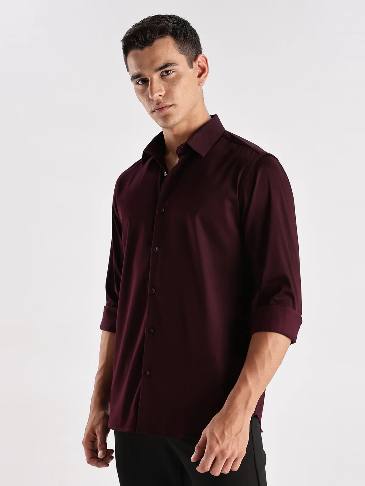 Men Maroon Casual Shirt - Image 6