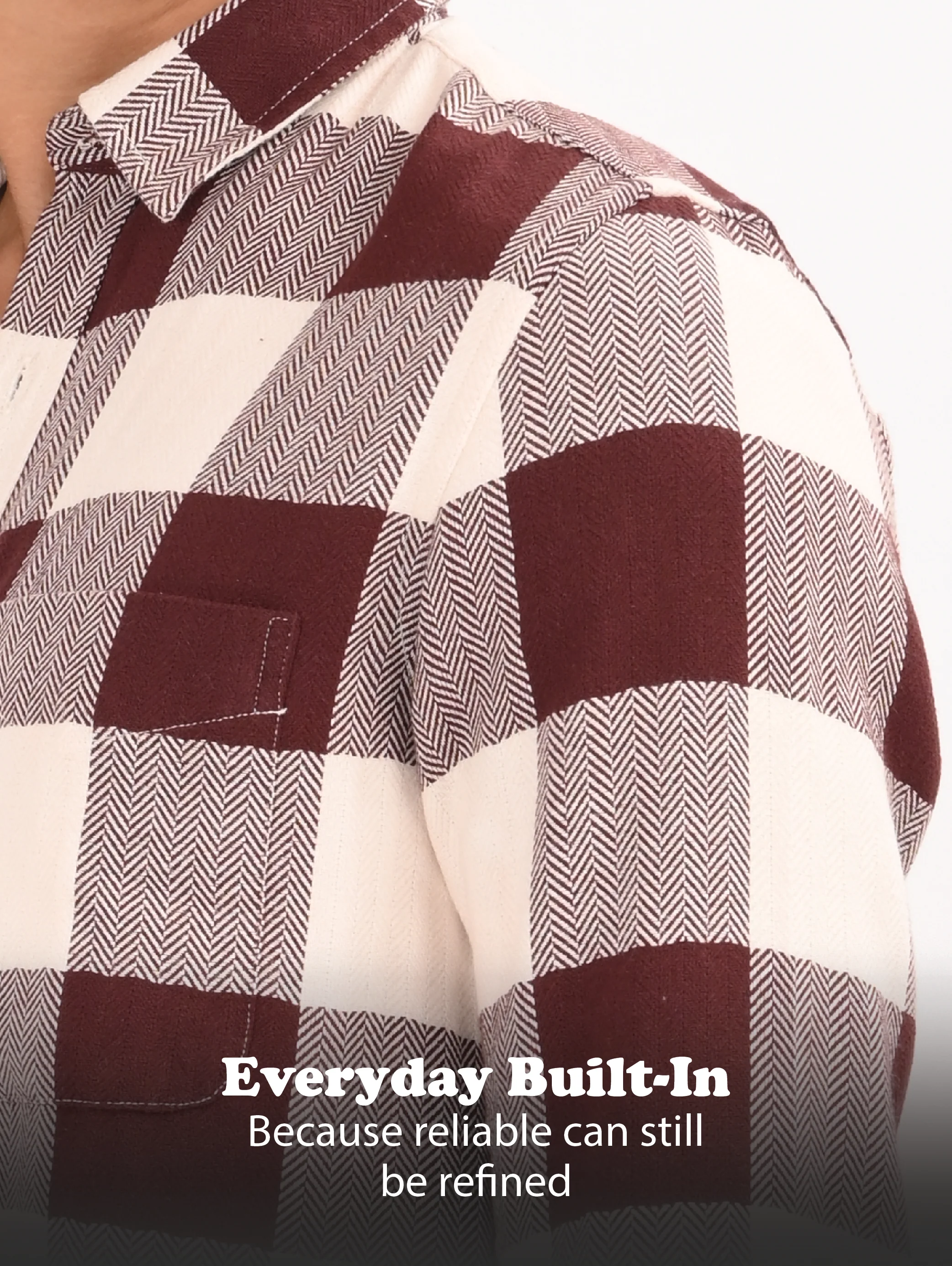 Men Maroon Classic Bold Checked Shirt - Image 11