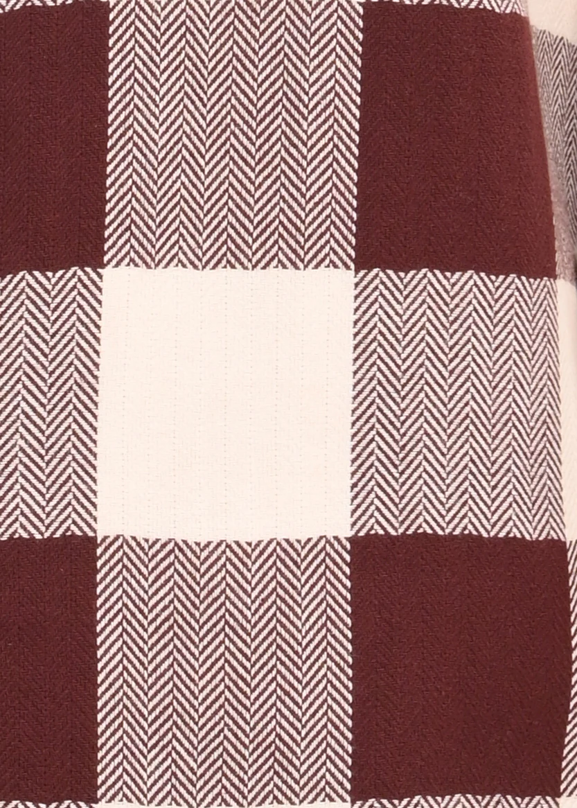 Men Maroon Classic Bold Checked Shirt - Image 5