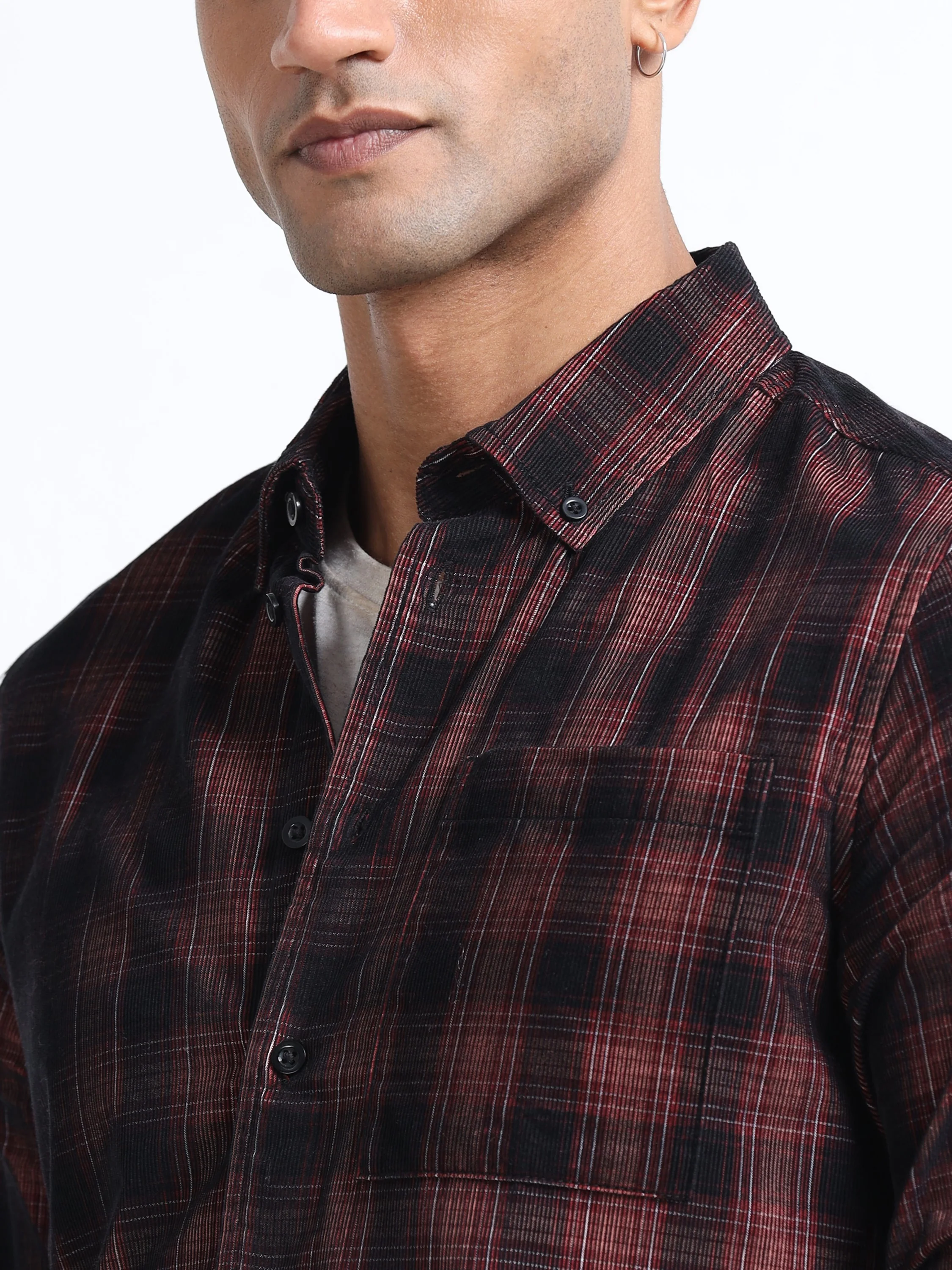 Men Corduroy Button Down Shirt - Image 4