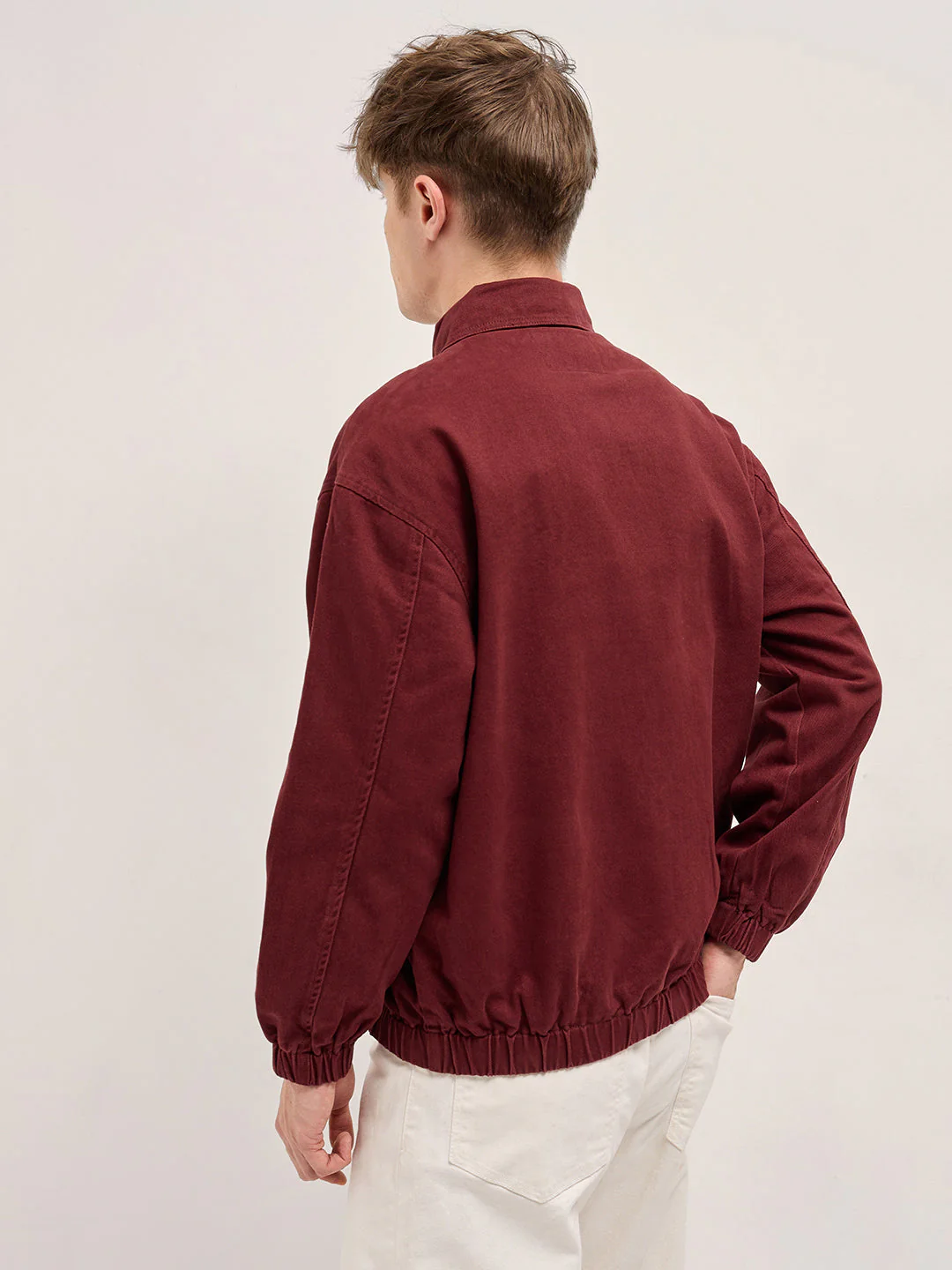 Men "Maroon Denim Jacket - Image 2