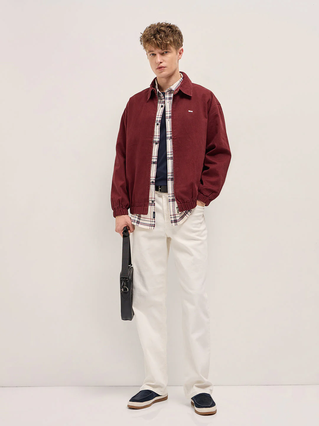 Men "Maroon Denim Jacket - Image 4