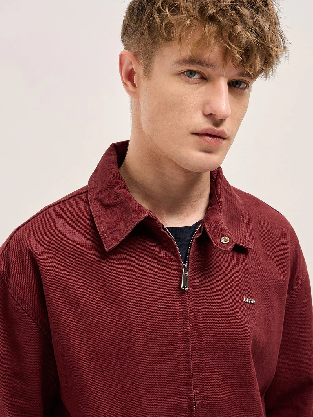 Men "Maroon Denim Jacket - Image 5