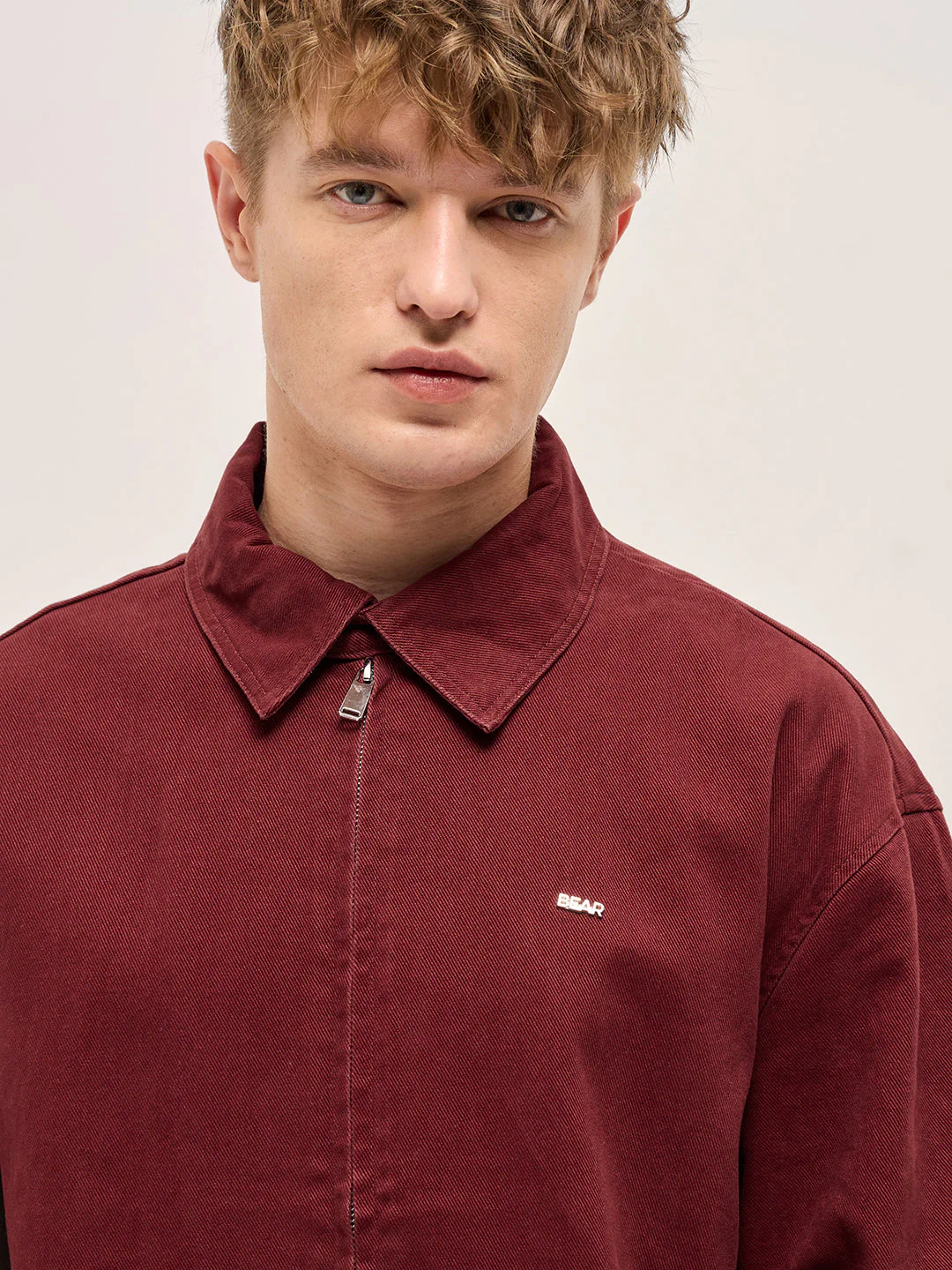 Men "Maroon Denim Jacket - Image 6