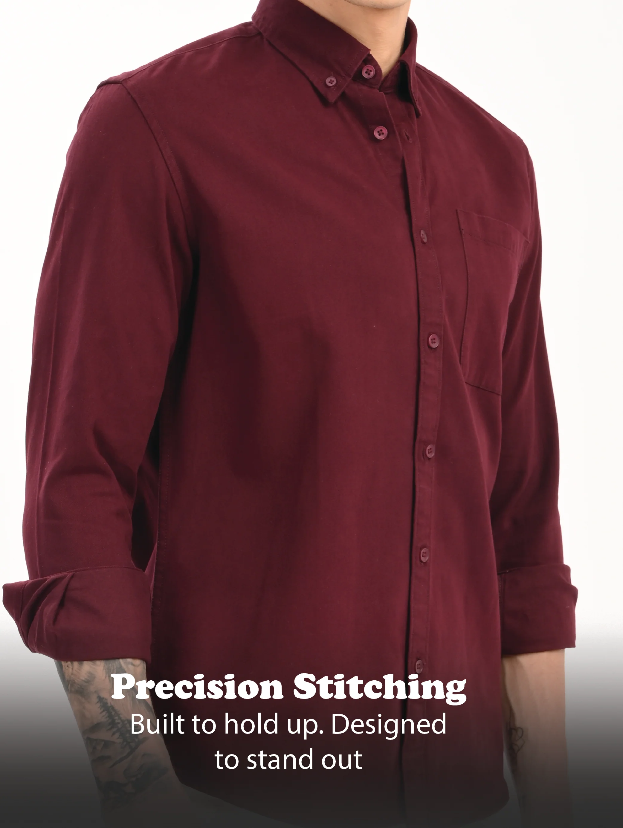 Men Maroon Everyday Essential Solid Shirt - Image 11