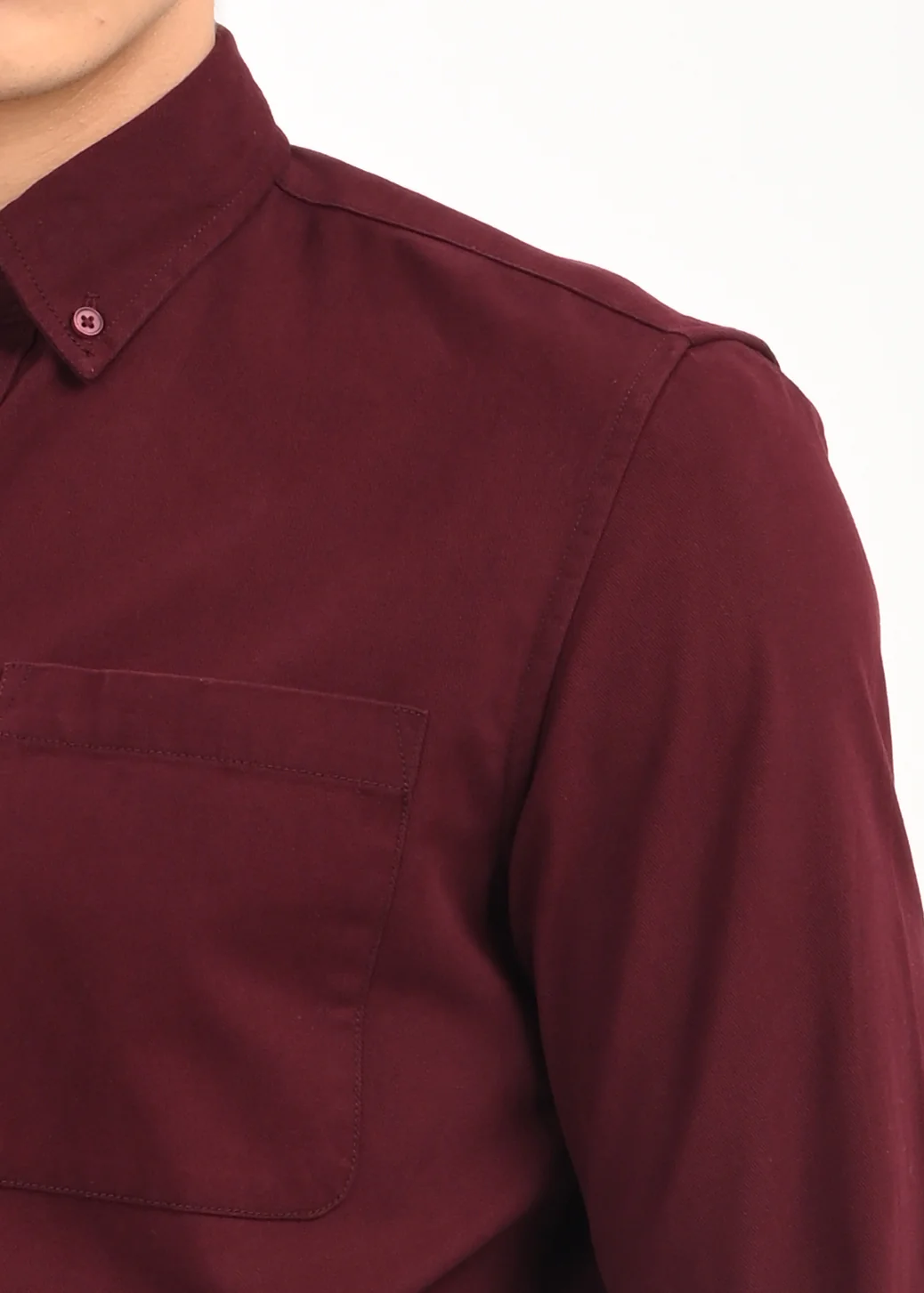 Men Maroon Everyday Essential Solid Shirt - Image 4