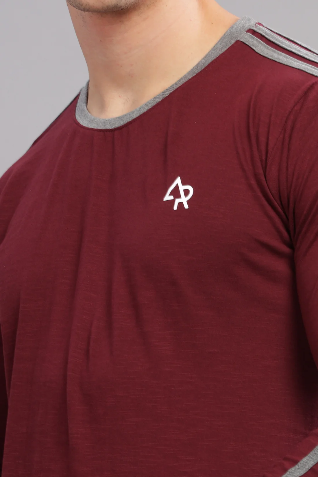 Men Maroon Full Sleeve T-Shirt - Image 5