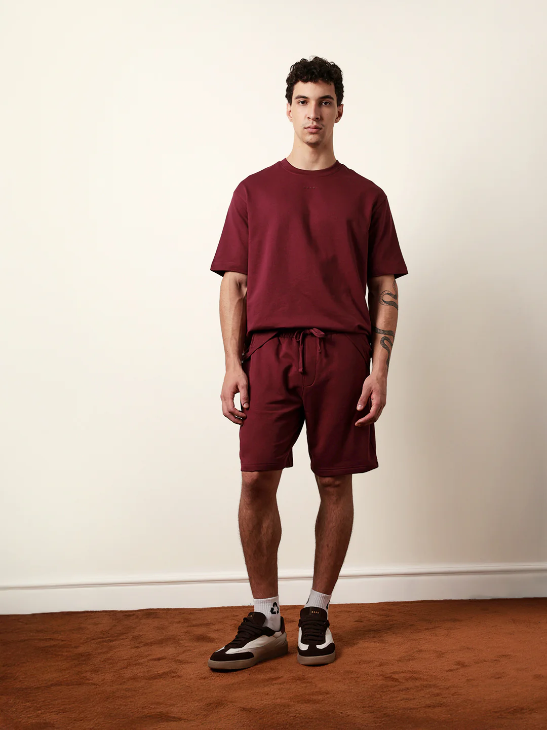 Men Maroon Half Sleeve Oversize T-Shirt - Image 8