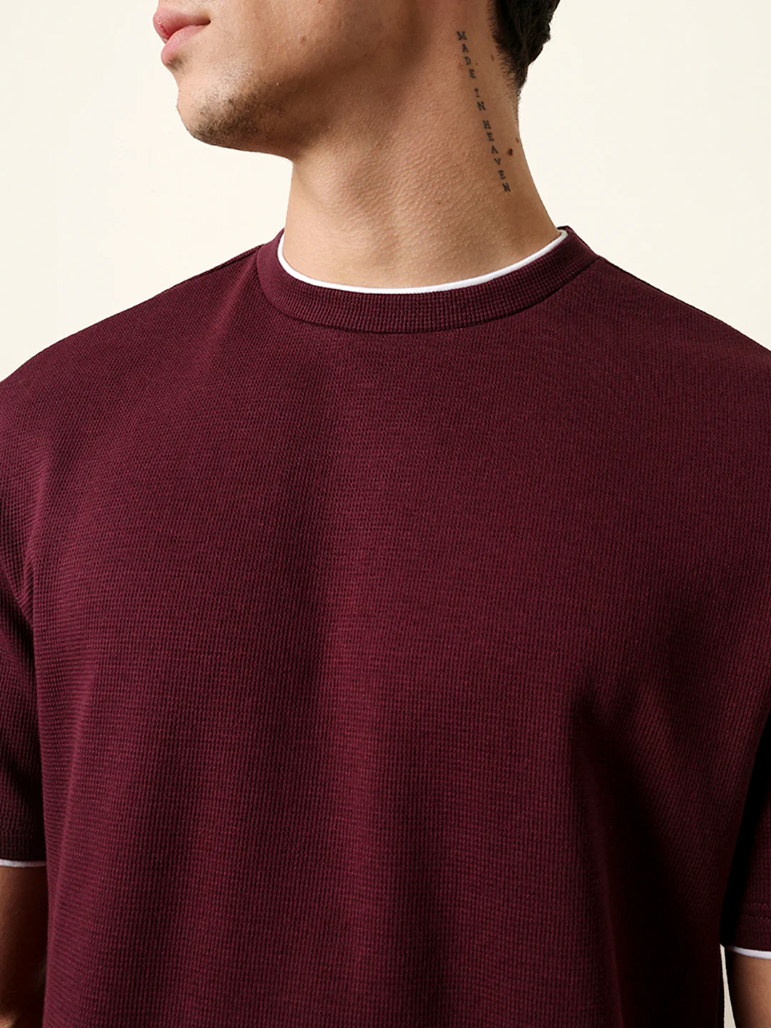 Men Maroon Half Sleeve Regular T-Shirt - Image 6