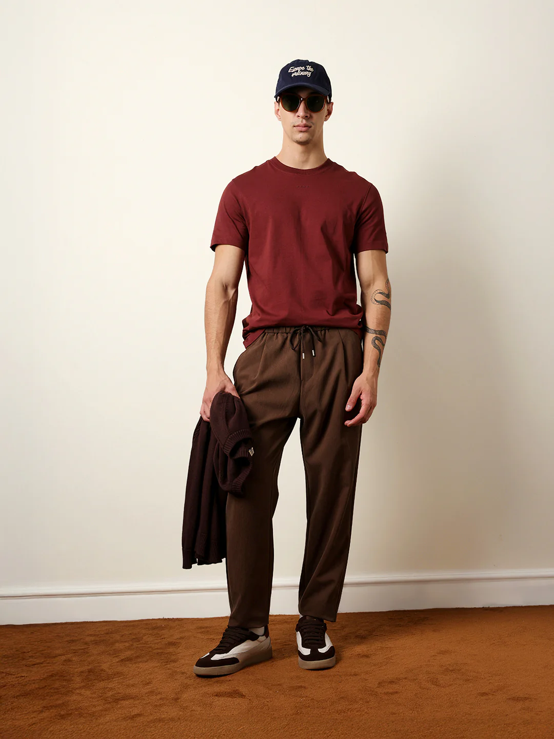 Men Maroon Half Sleeve Regular T-Shirt - Image 2