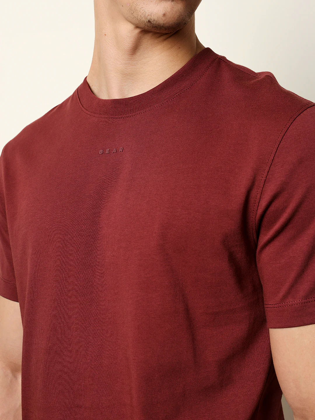 Men Maroon Half Sleeve Regular T-Shirt - Image 6