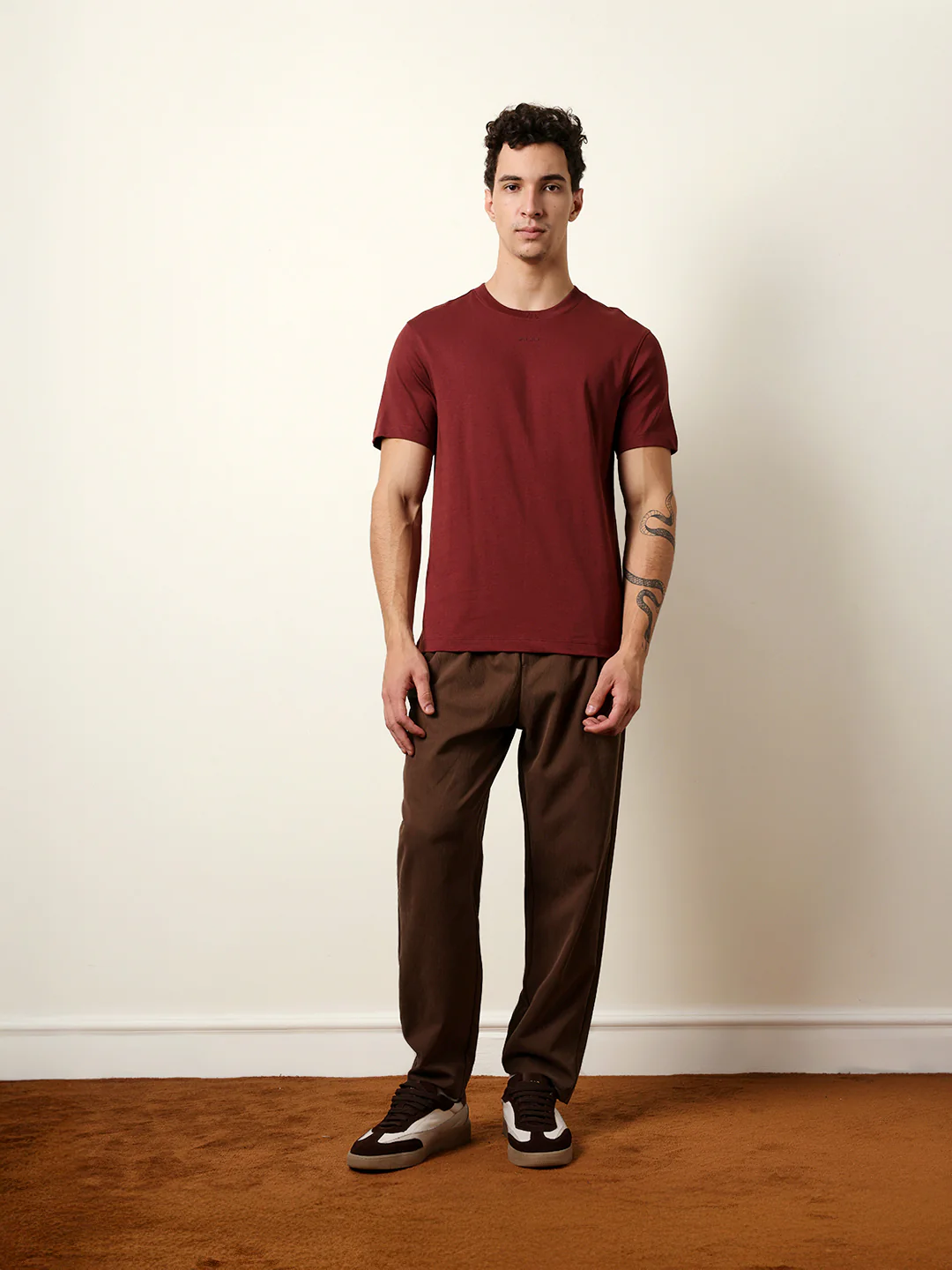 Men Maroon Half Sleeve Regular T-Shirt - Image 8