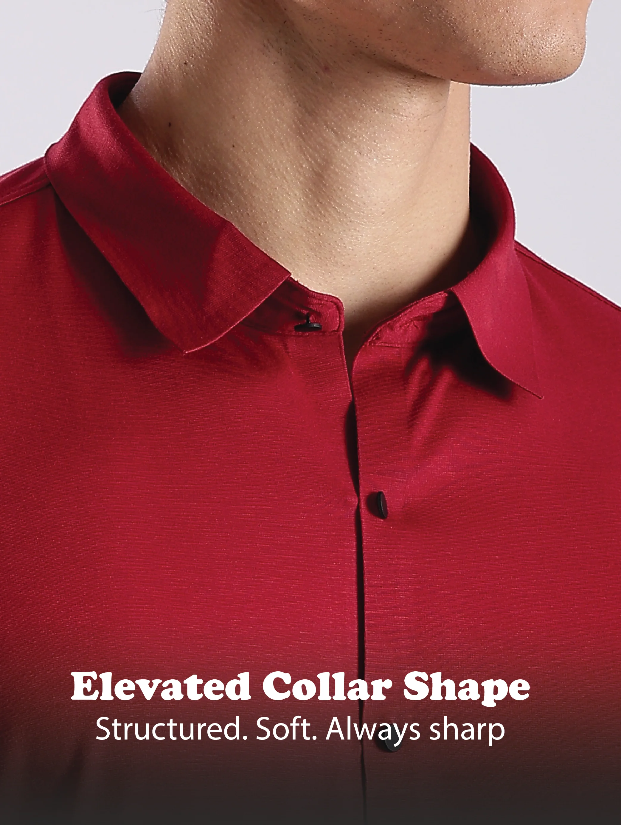 Men Maroon Knitted Slim Fit Shirt - Image 7