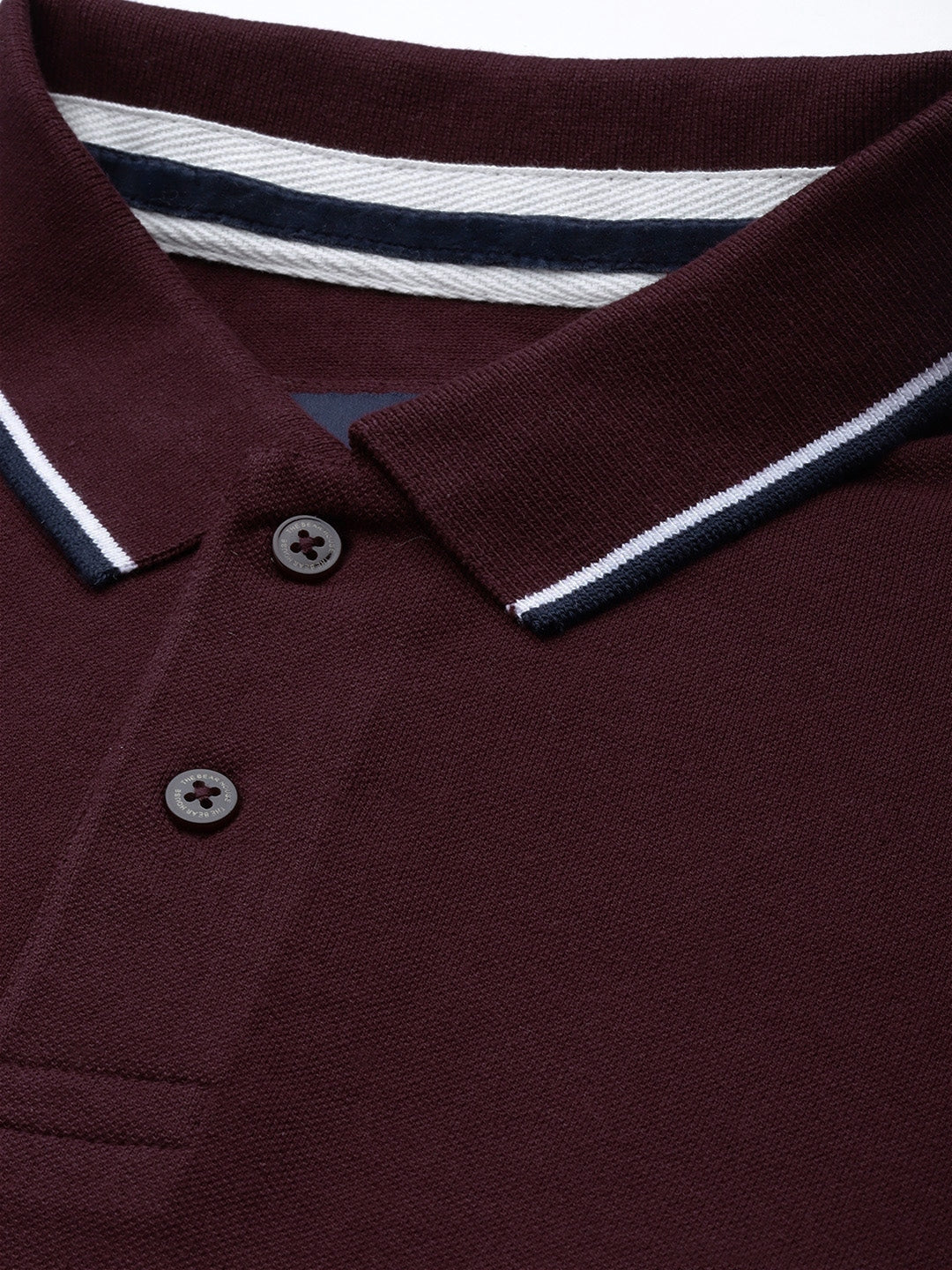 Men  Maroon Long Sleeves Pique Polo - Image 5