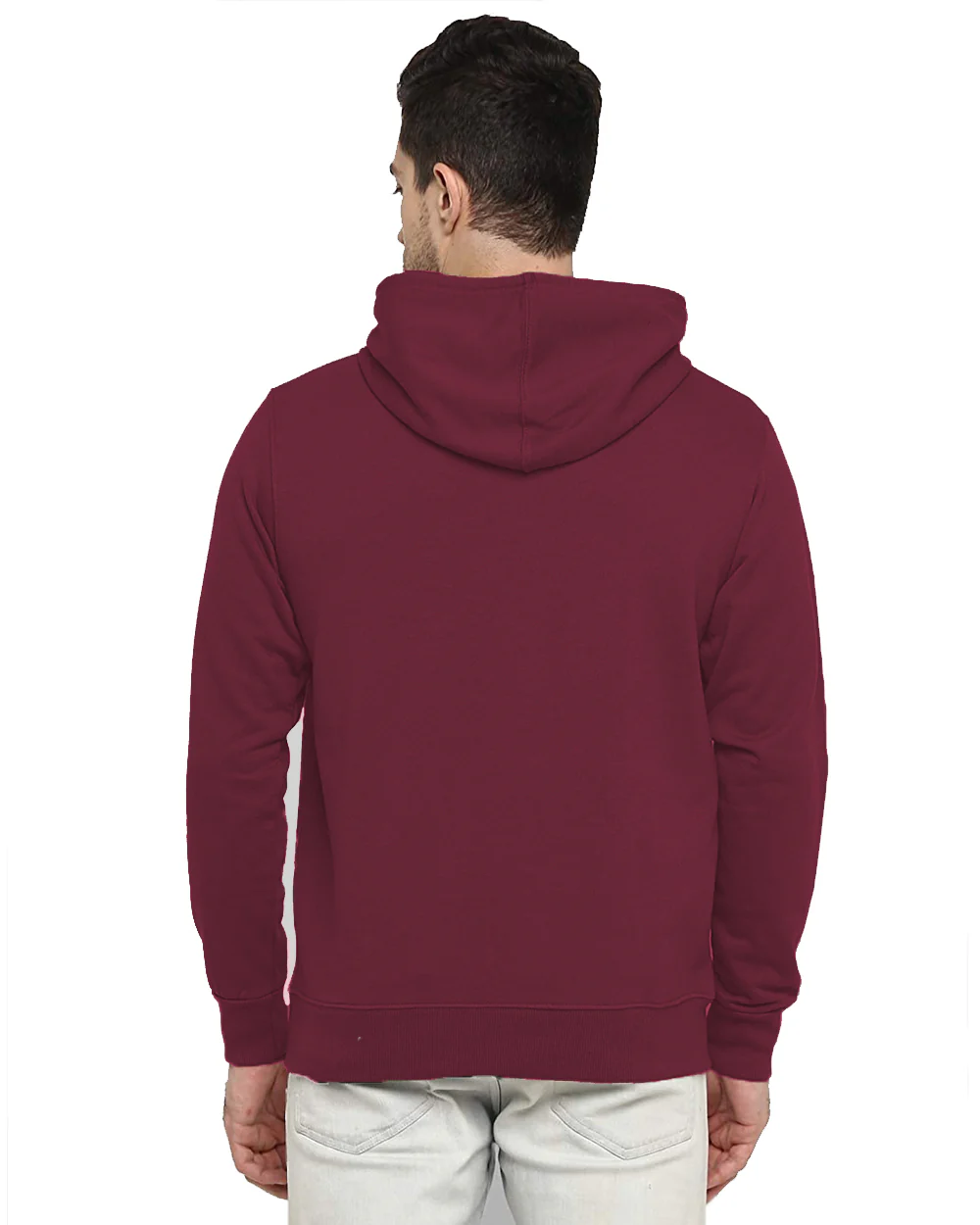 Men Maroon Printed Hoodie - Image 2
