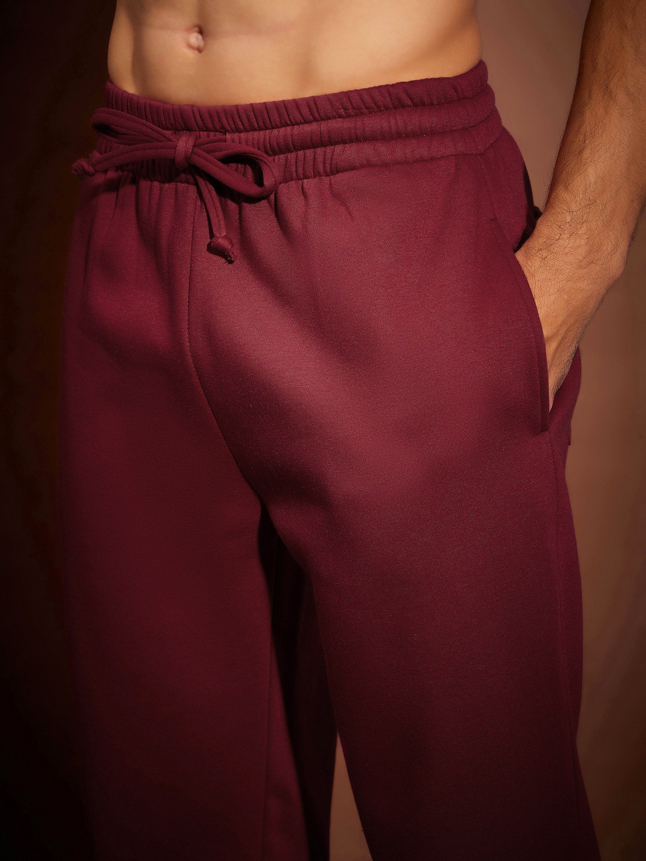 Men Maroon Oversized Joggers - Image 5