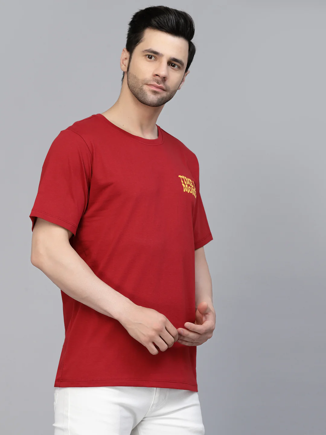 Men Maroon Oversized Printed T-shirt - Image 3
