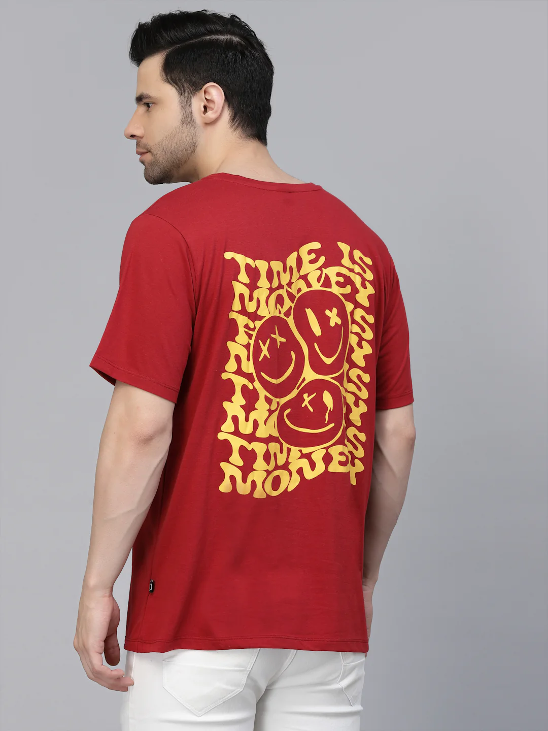 Men Maroon Oversized Printed T-shirt - Image 4