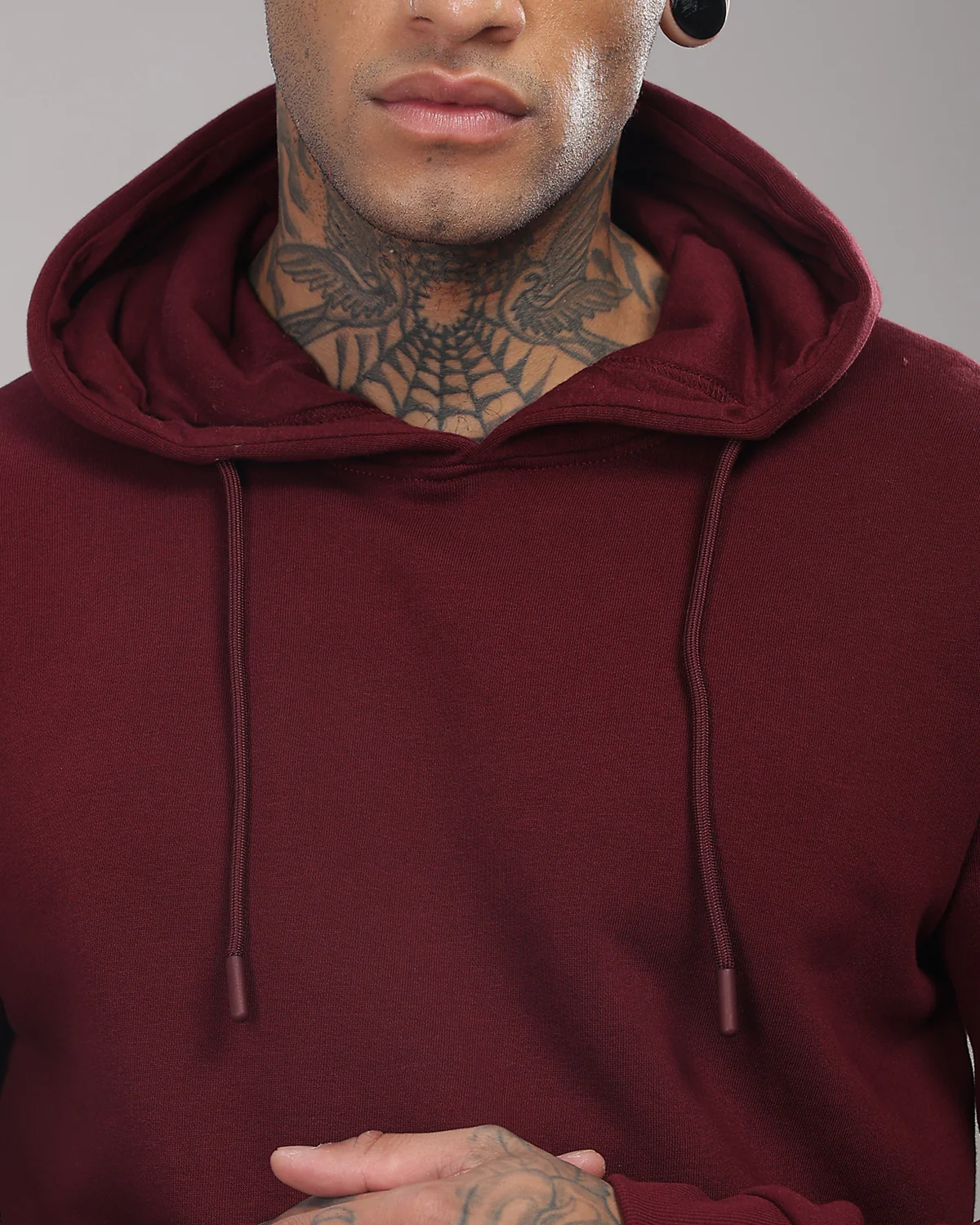 Men Maroon Printed Hoodie - Image 5