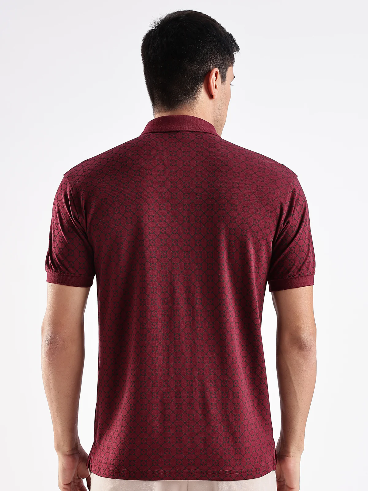 Men Maroon Regular Fit Polo T-Shirt - Image 2