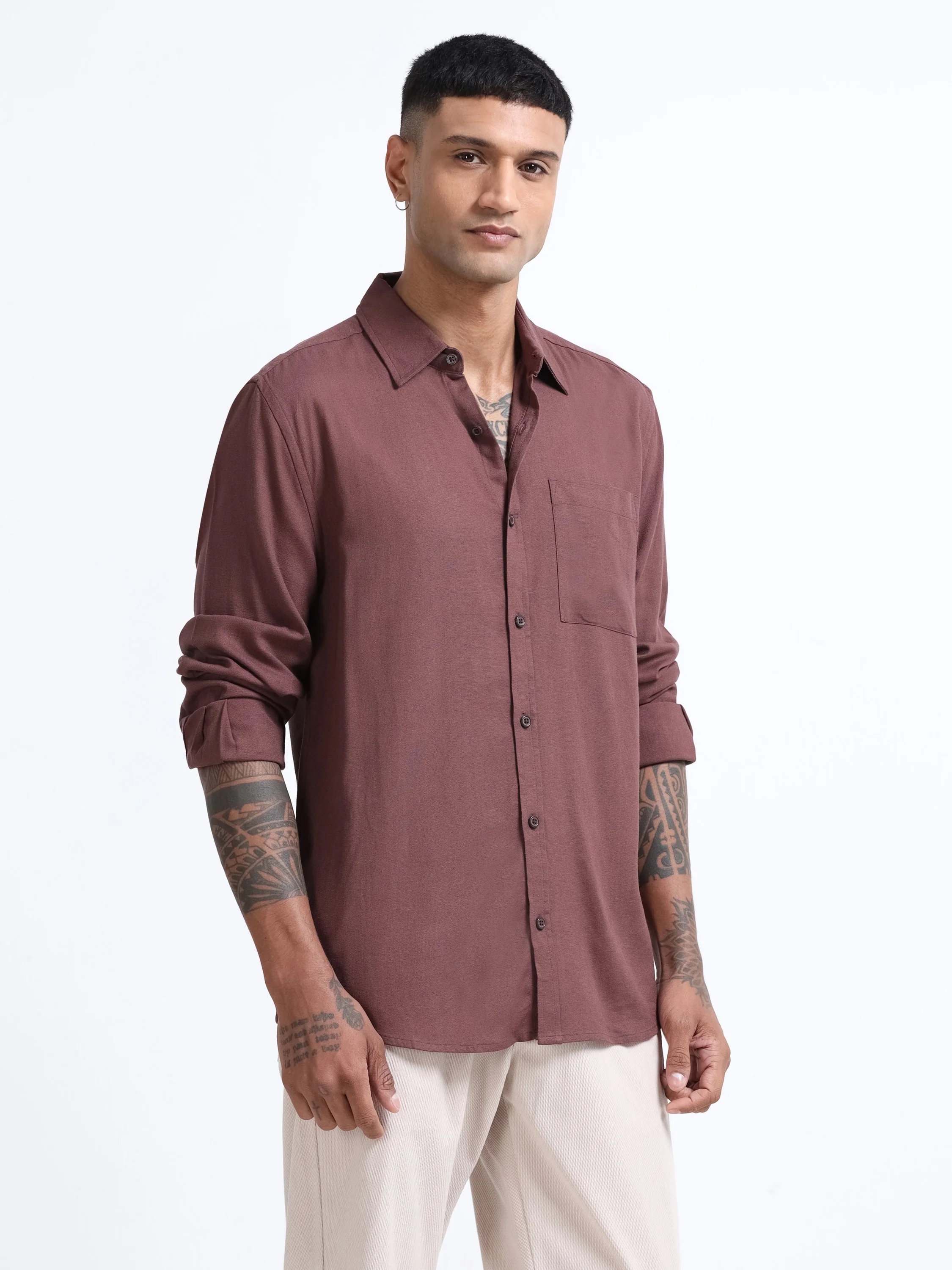 Men Linen Blend Regular Fit Shirt - Image 5