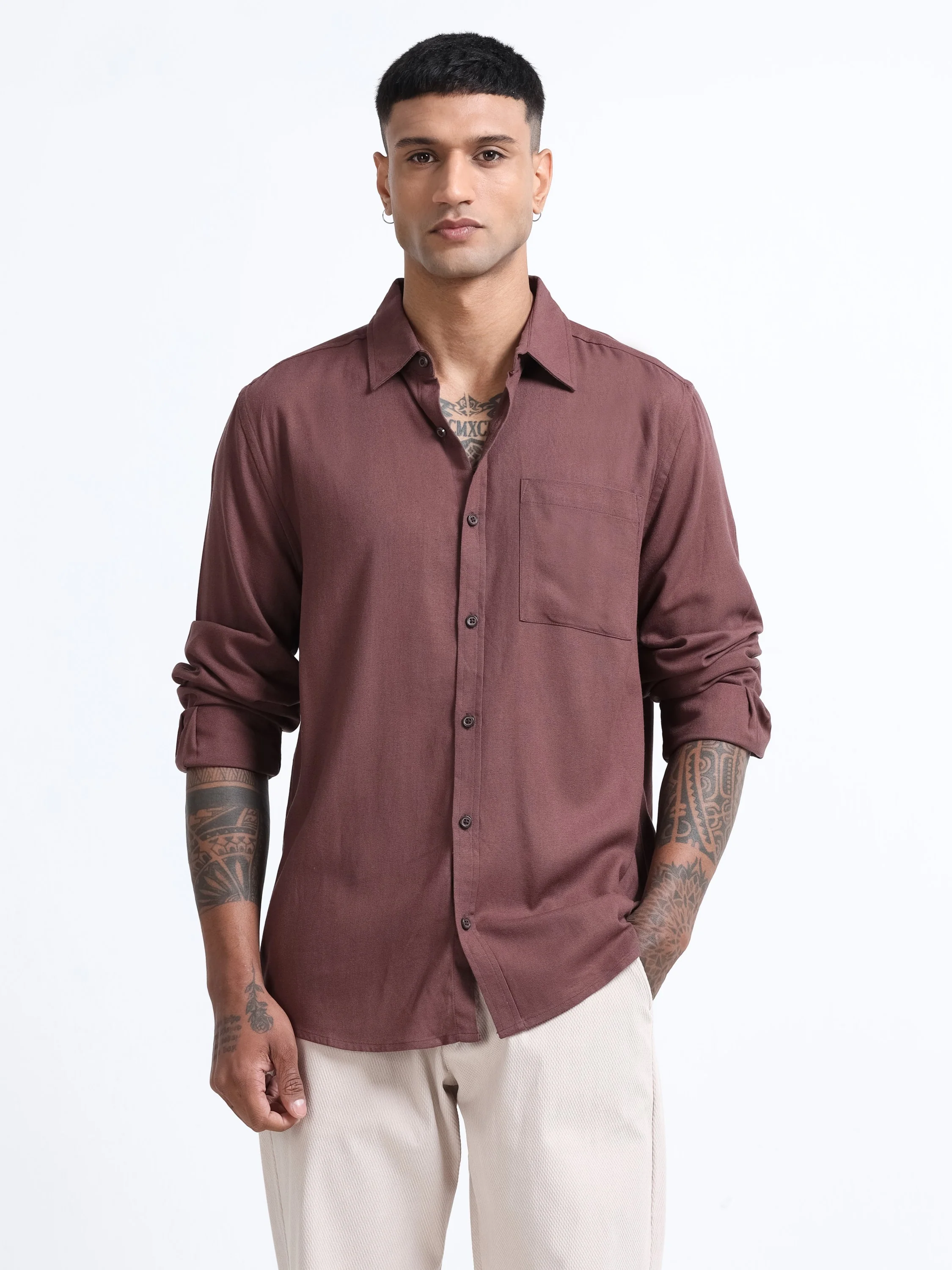 Men Linen Blend Regular Fit Shirt - Image 6