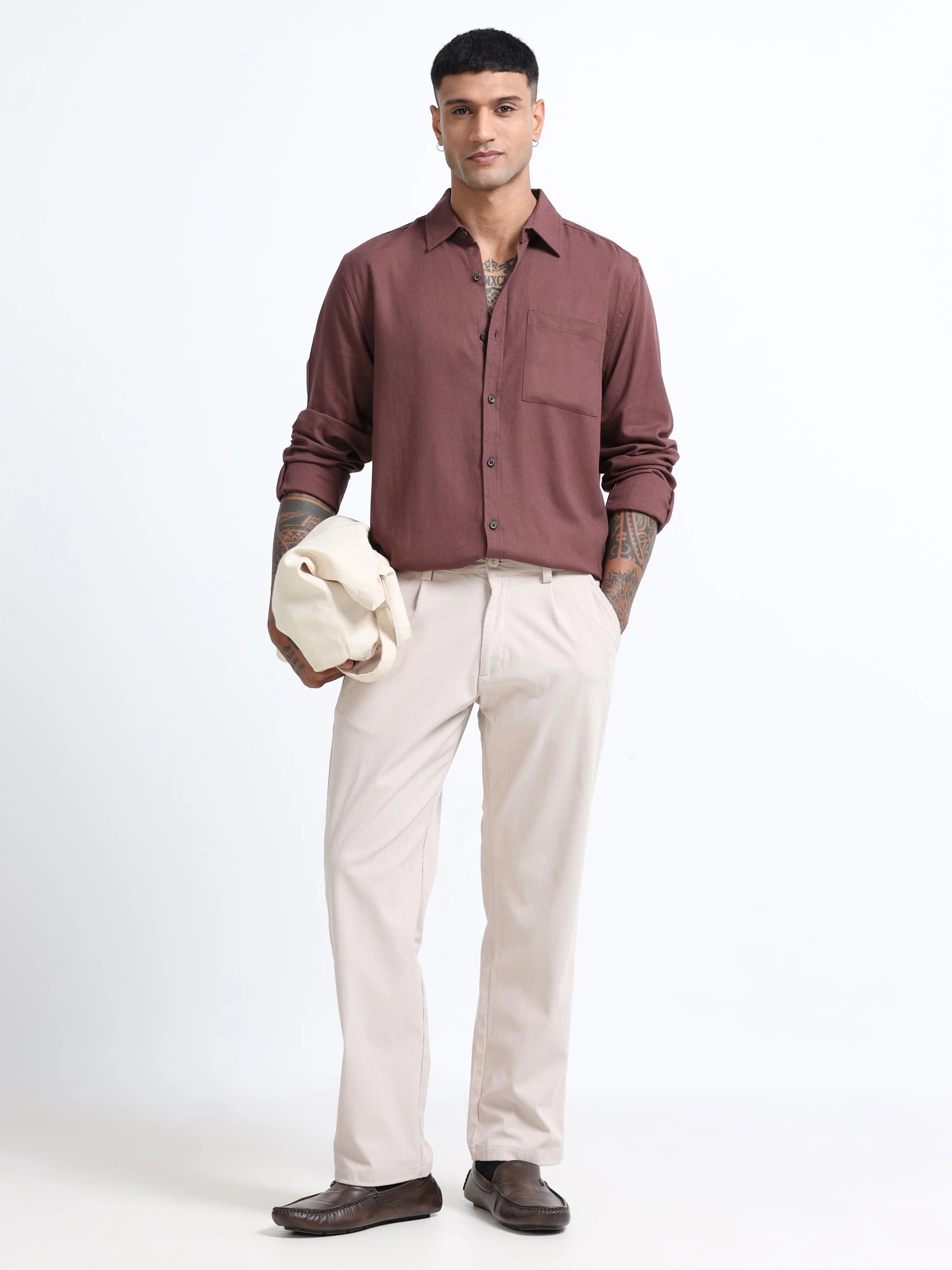 Men Linen Blend Regular Fit Shirt - Image 7