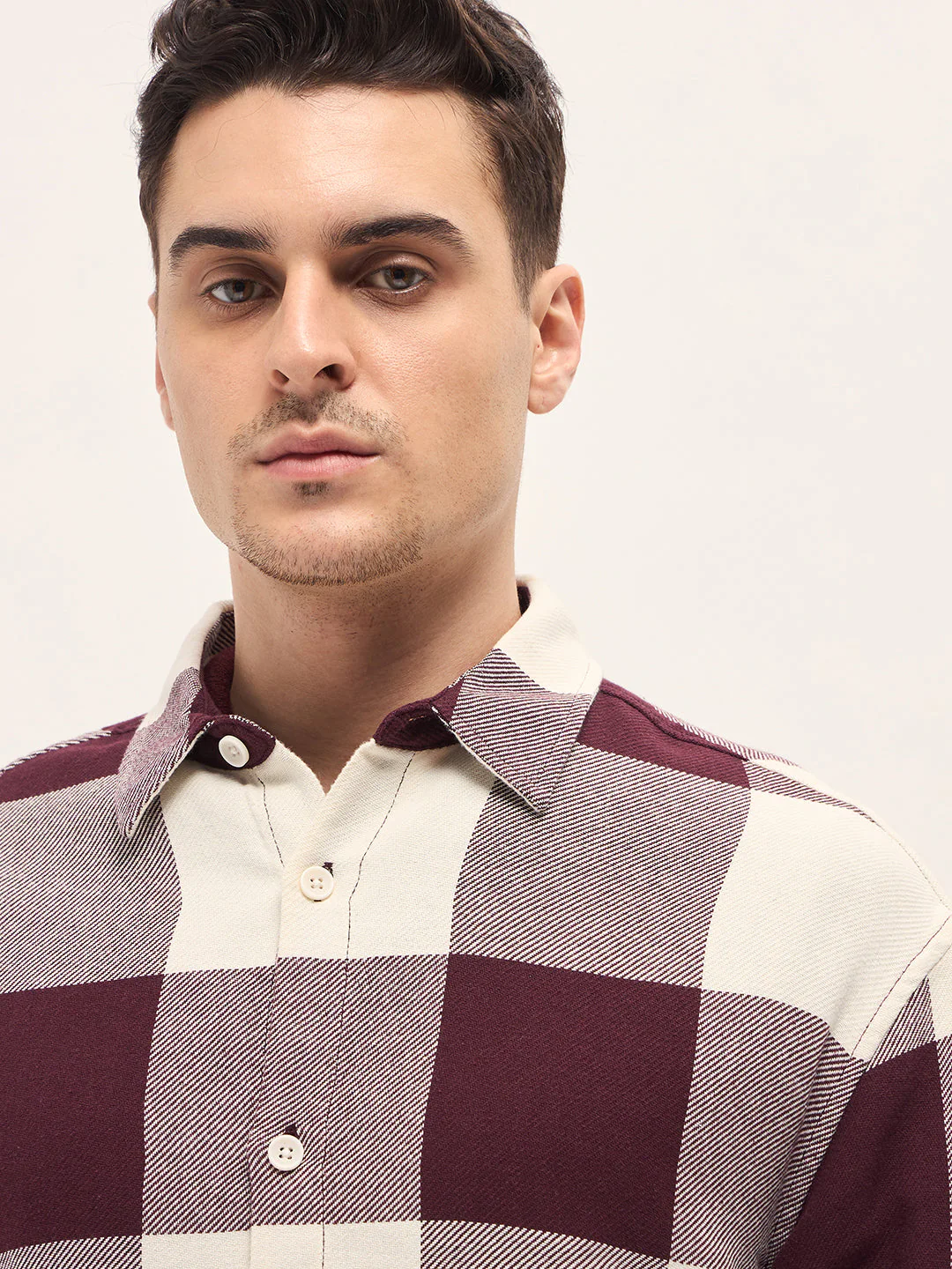 Men Maroon Relax Fit Overshirt - Image 5