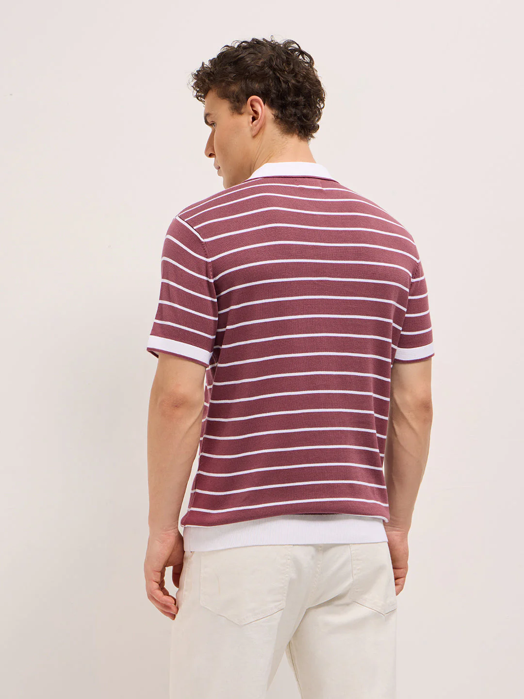 Men Maroon Slim Fit Polo - Image 2