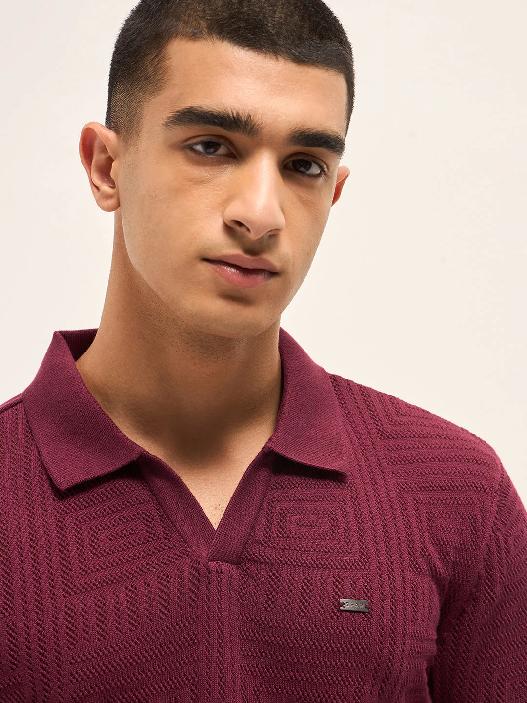 Men Maroon Slim Fit Polo - Image 5