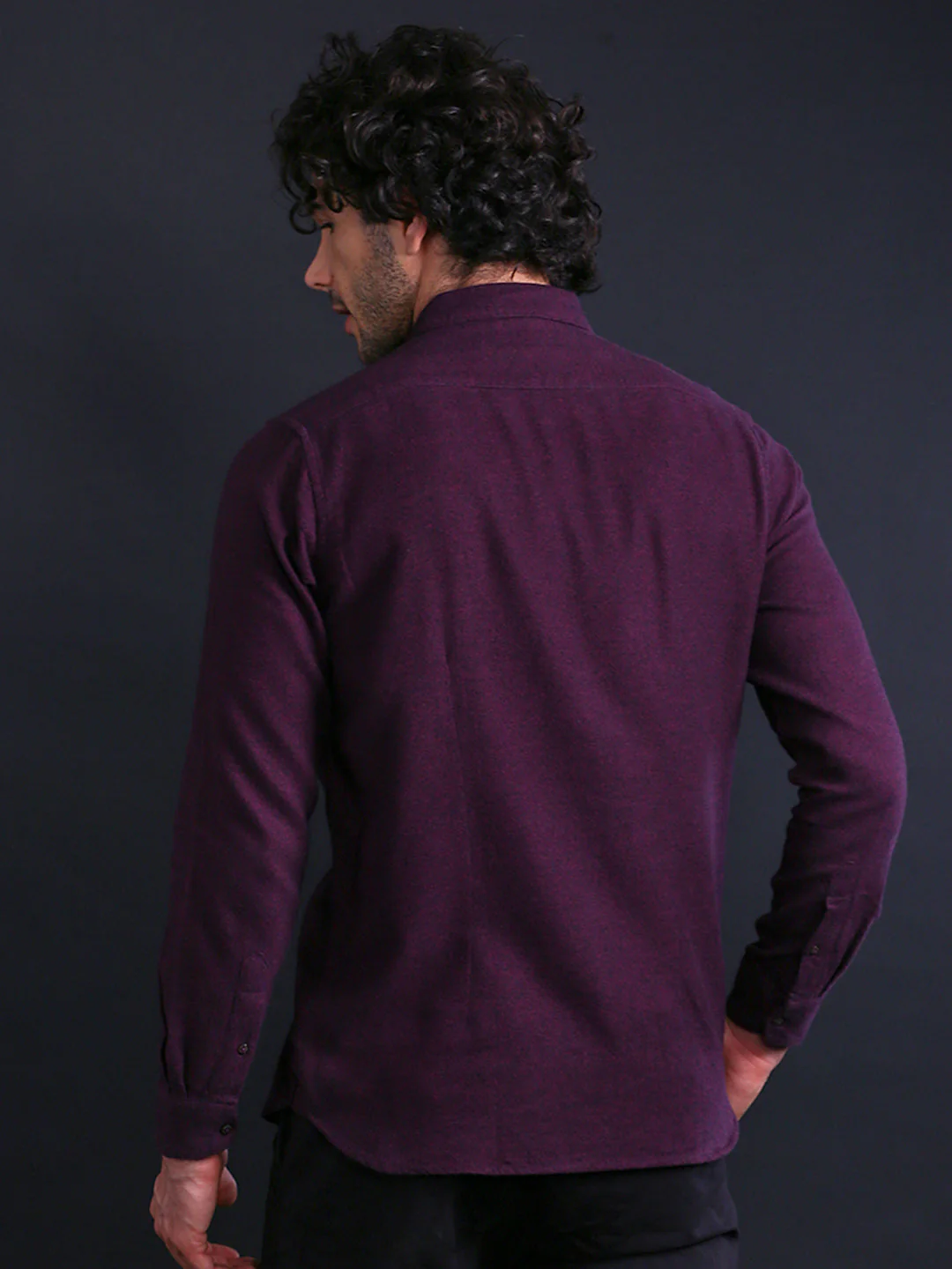 Men Maroon Slim Fit Solid Casual Shirt - Image 5