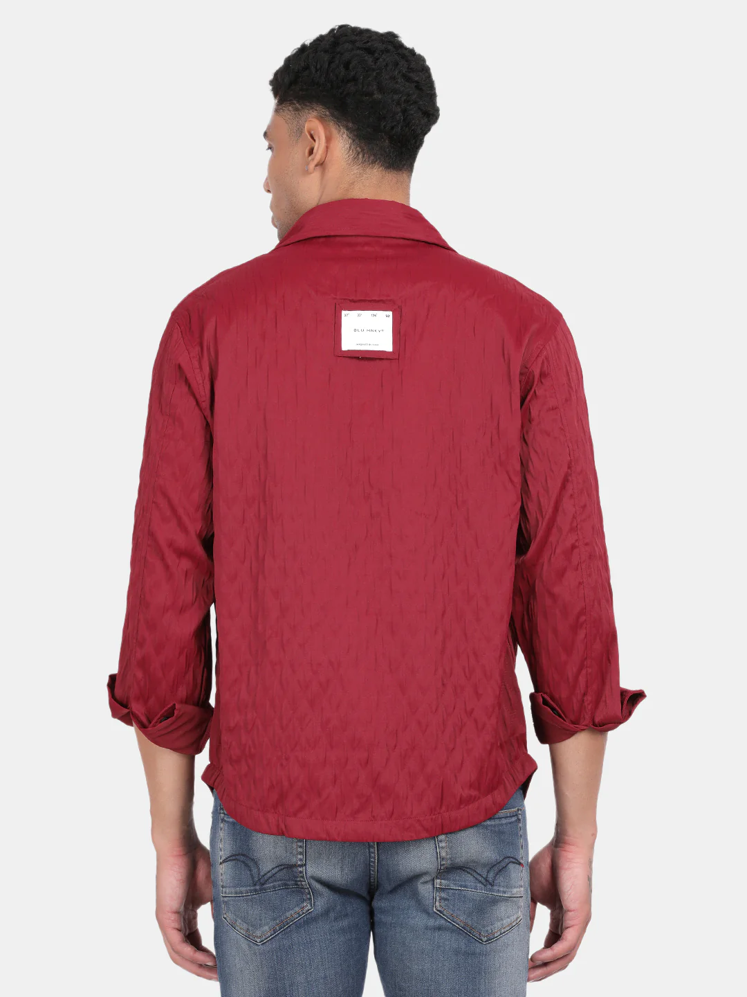 Men Maroon Slim Fit Spread Collar Full Sleeve Casual Shirt - Image 2