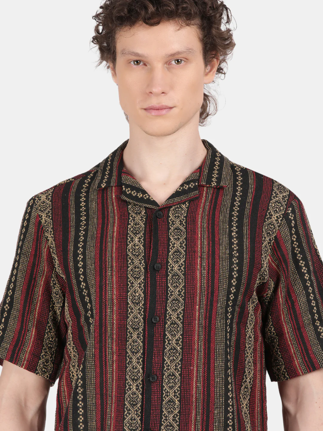 Men Maroon Slim Fit Spread Collar Half Sleeve Casual Shirt - Image 6