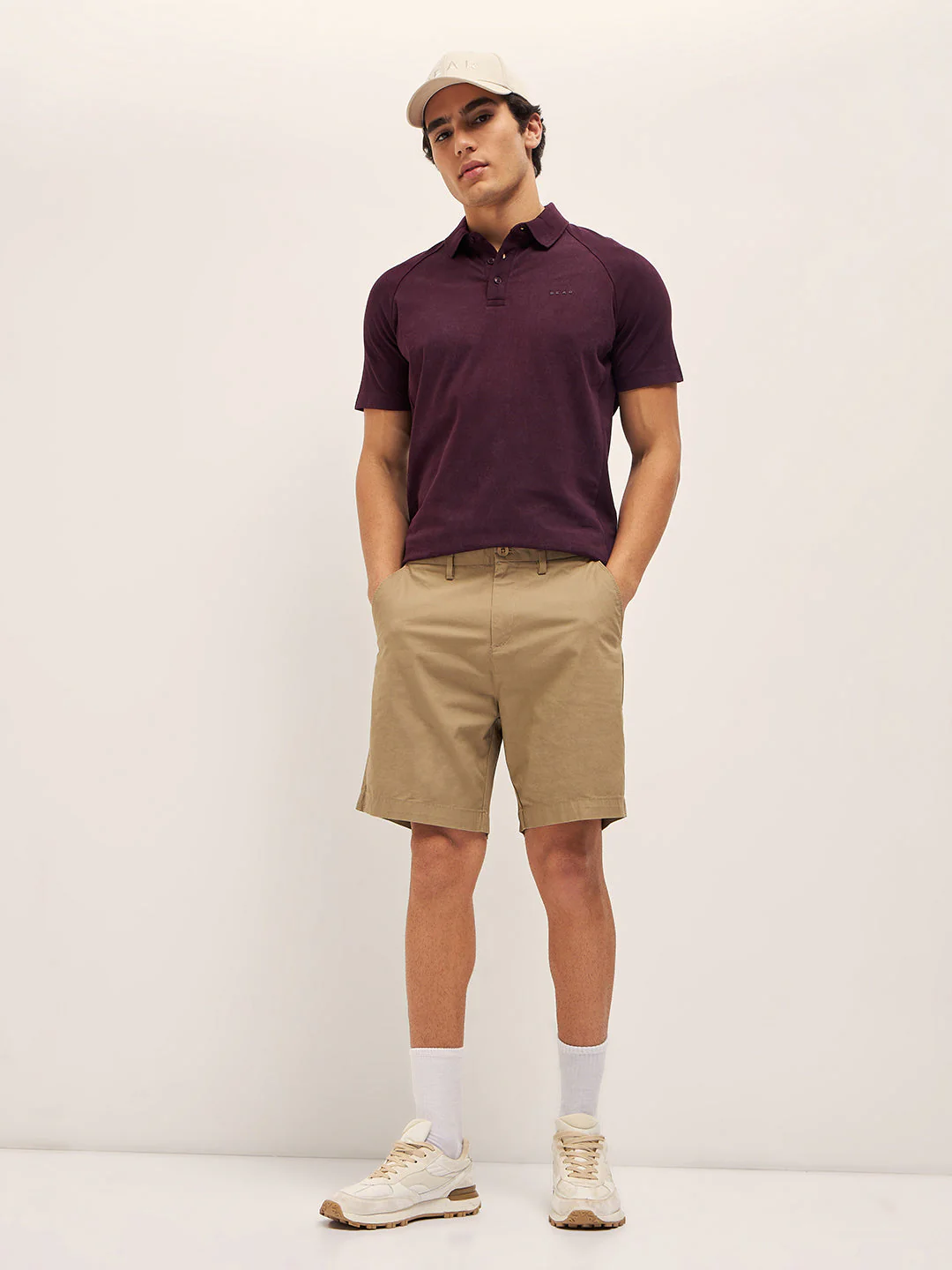 Men Maroon Solid Regular Fit Polo Collar T-shirt - Image 5