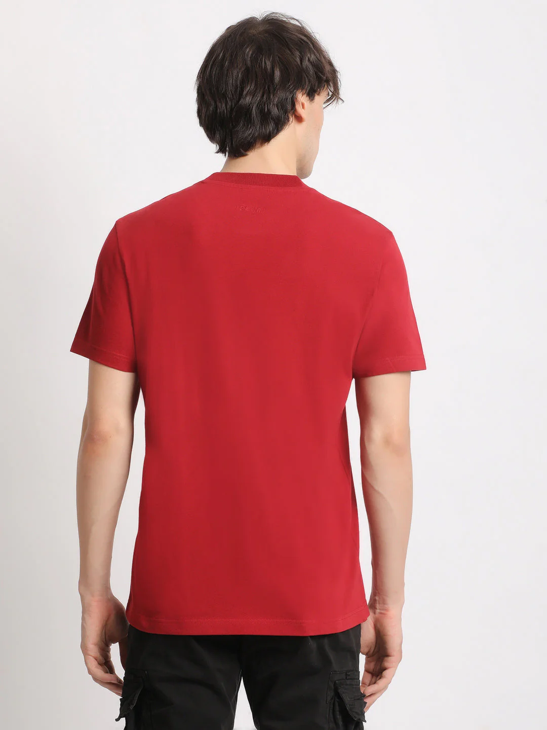 Men Maroon Solid Regular Fit Round Neck T Shirt | The Bear House - Image 3
