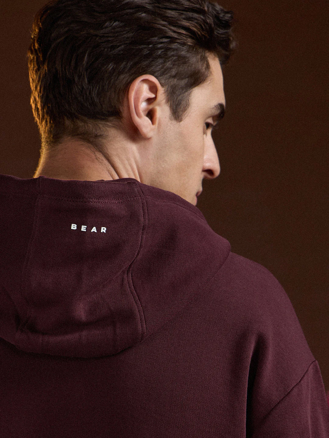 Men Maroon Solid Relax Fit Hoodie - Image 6